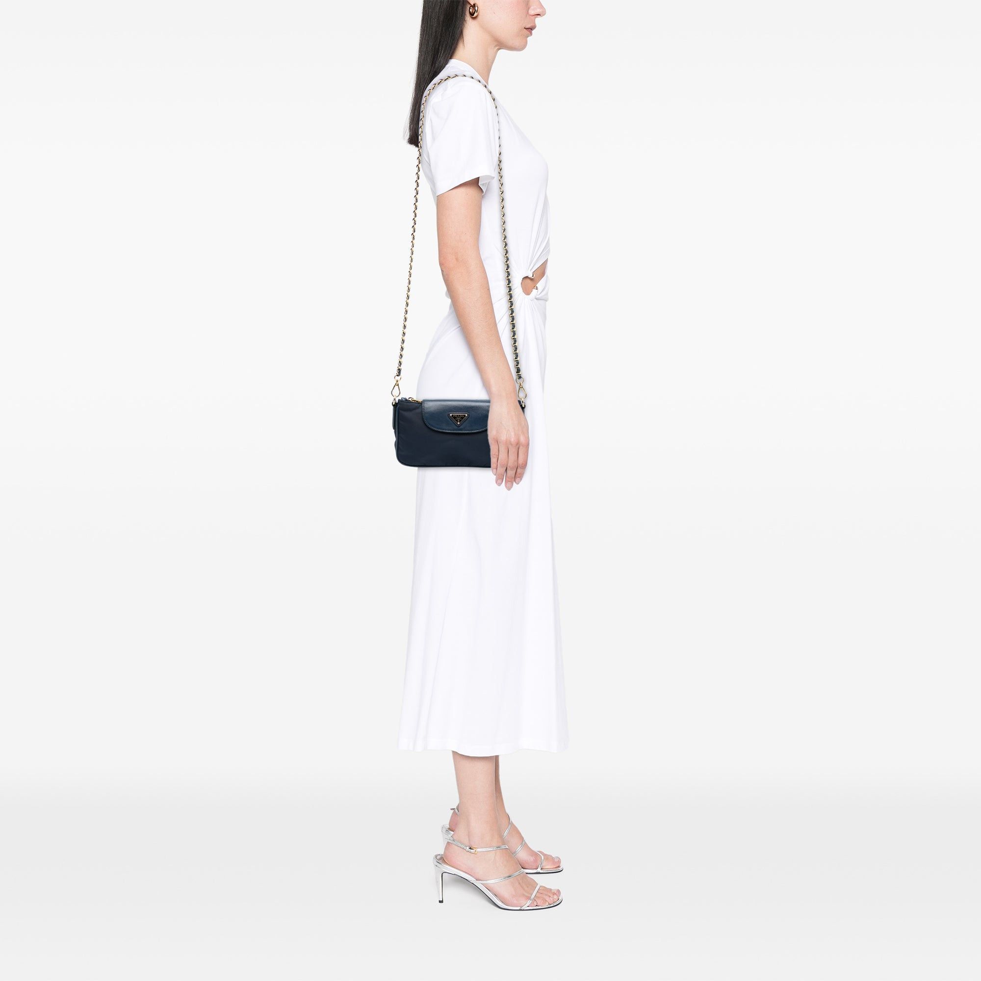 Prada Saffiano Trimmed Tessuto Chain Crossbody Size ONE SIZE - 6 Thumbnail