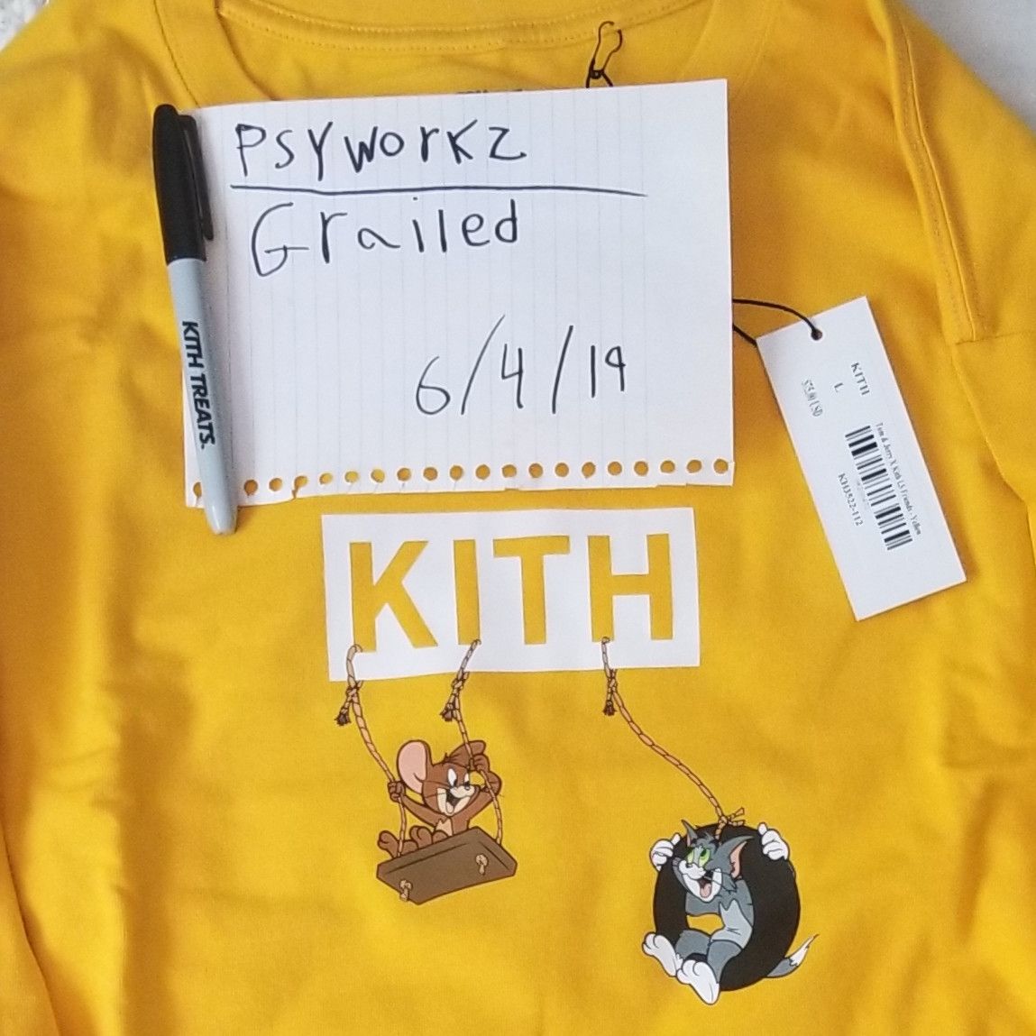 Kith Kith X Tom & Jerry L/S Friends Tee Yellow Large | Grailed