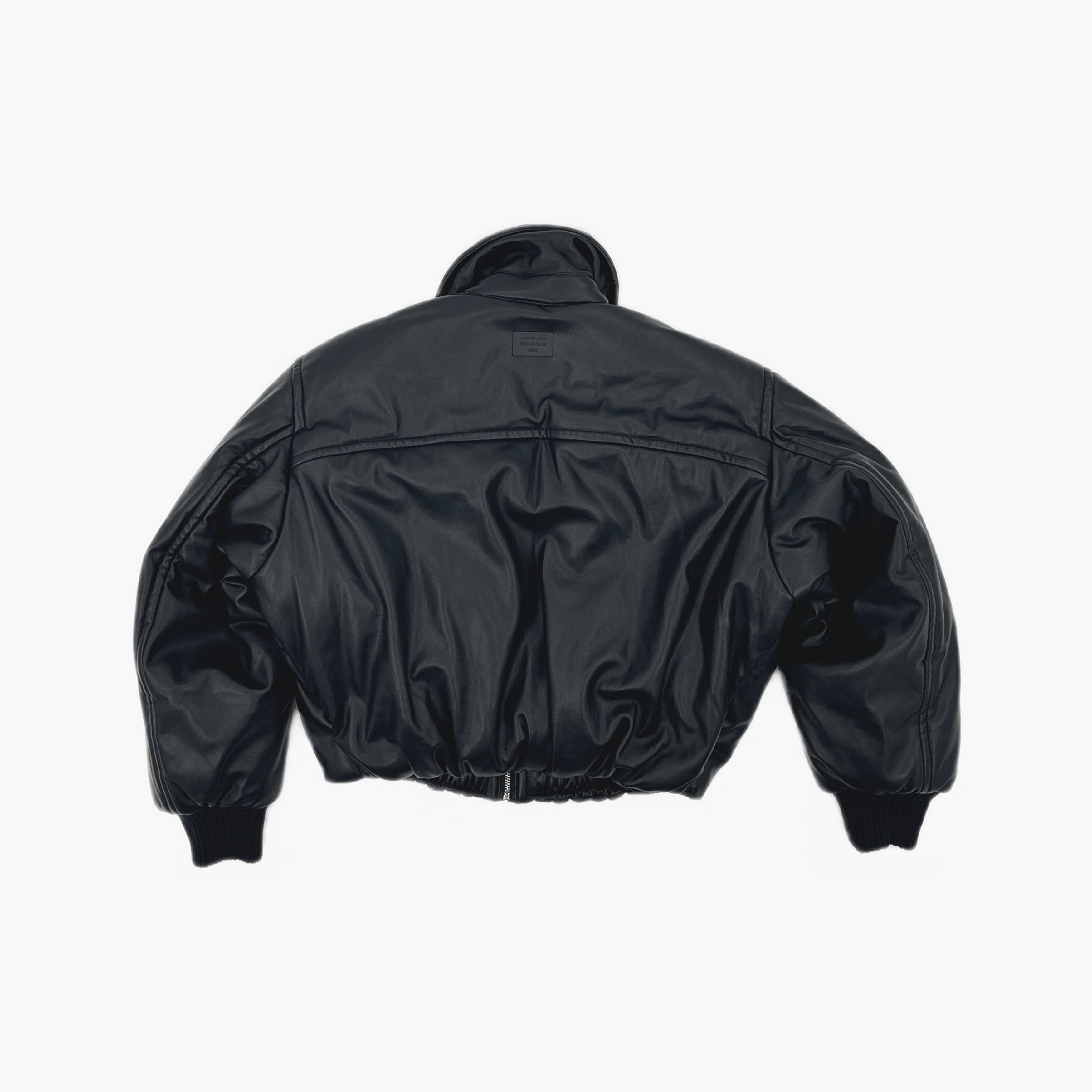Acne Studios Acne Studios Black Faux Leather Bomber Jacket 32 Size XXS / US 00 / IT 34 - 3 Thumbnail