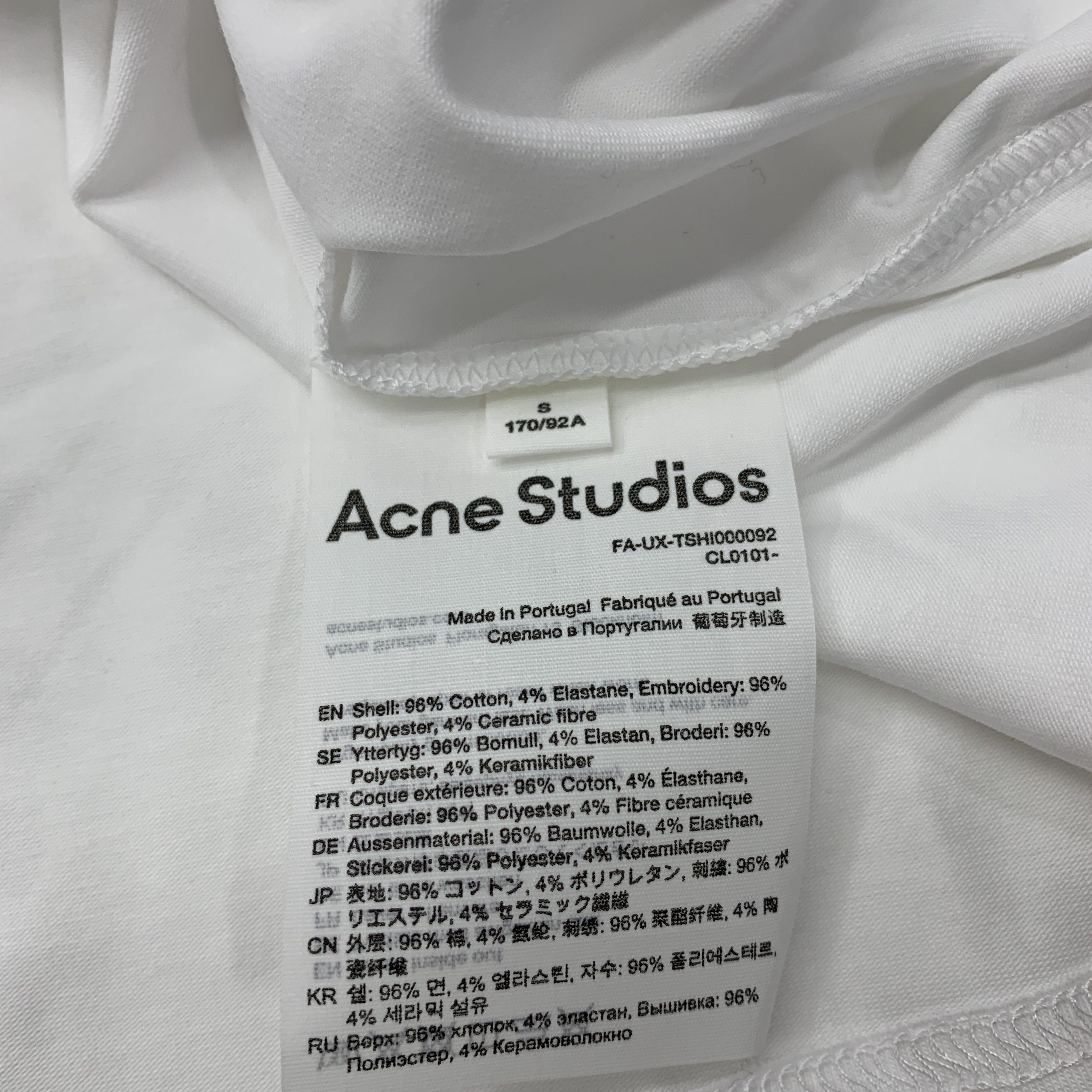 Acne Studios Acne Studios Face Patch T-Shirt White Size S Size US S / EU 44-46 / 1 - 5 Thumbnail