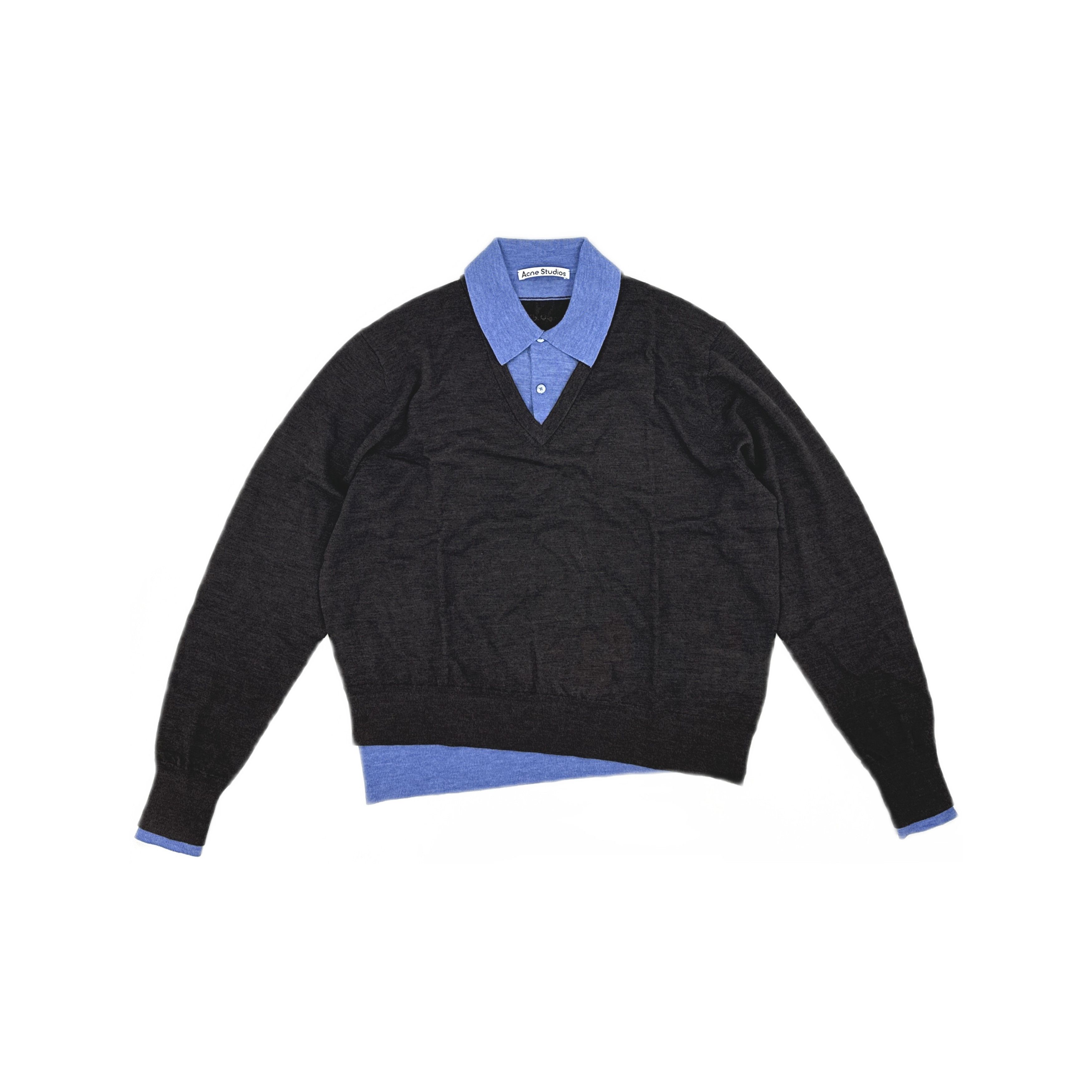 Acne Studios Acne Studios Two-Piece Effect Collared Wool Sweater M Size M / US 6-8 / IT 42-44 - 2 Thumbnail