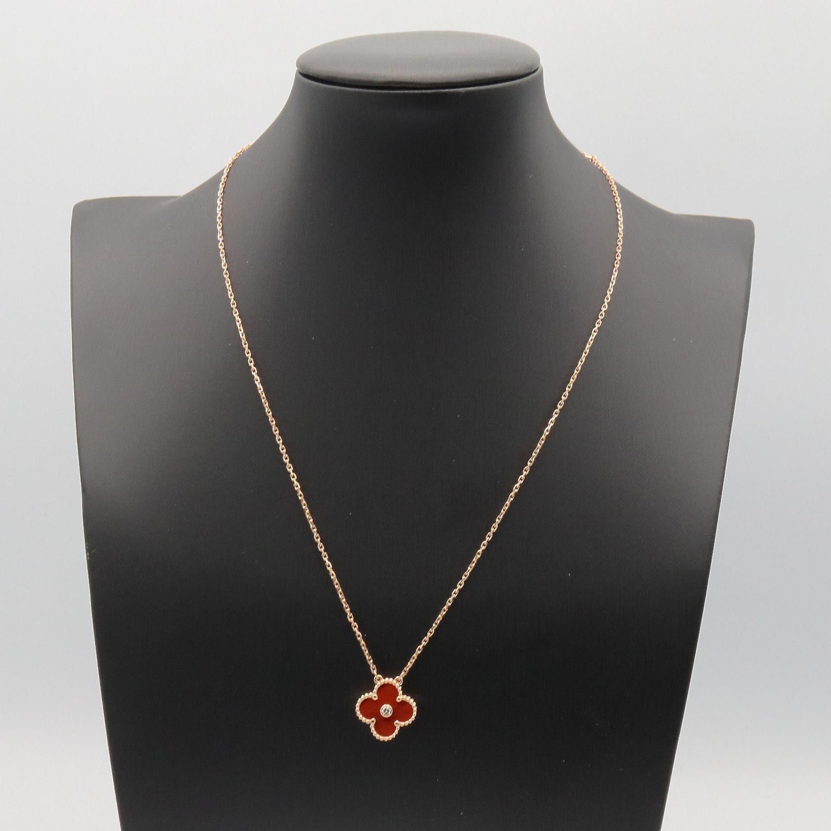 Van Cleef & Arpels Van Cleef & Arpels Van Cleef & Arpels Vintage Alhambra Au750 Diamond Tiger Eye Necklace Precious Metal Necklace DUTY FREE for USA Size ONE SIZE - 4 Thumbnail