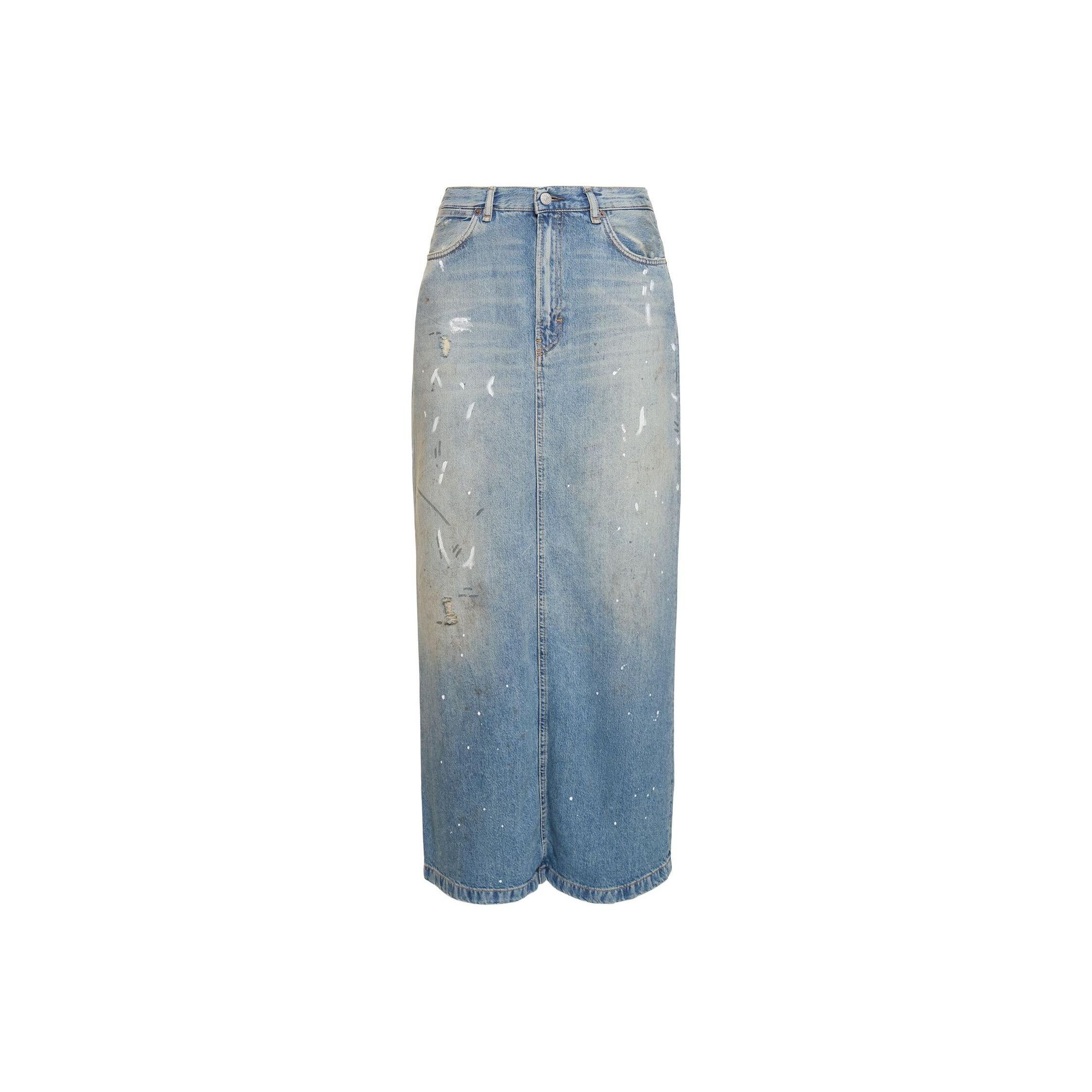 Acne Studios Acne Studios Paint Splatter Denim Maxi Skirt 34 Size 25" / US 0 / IT 36 - 2 Thumbnail
