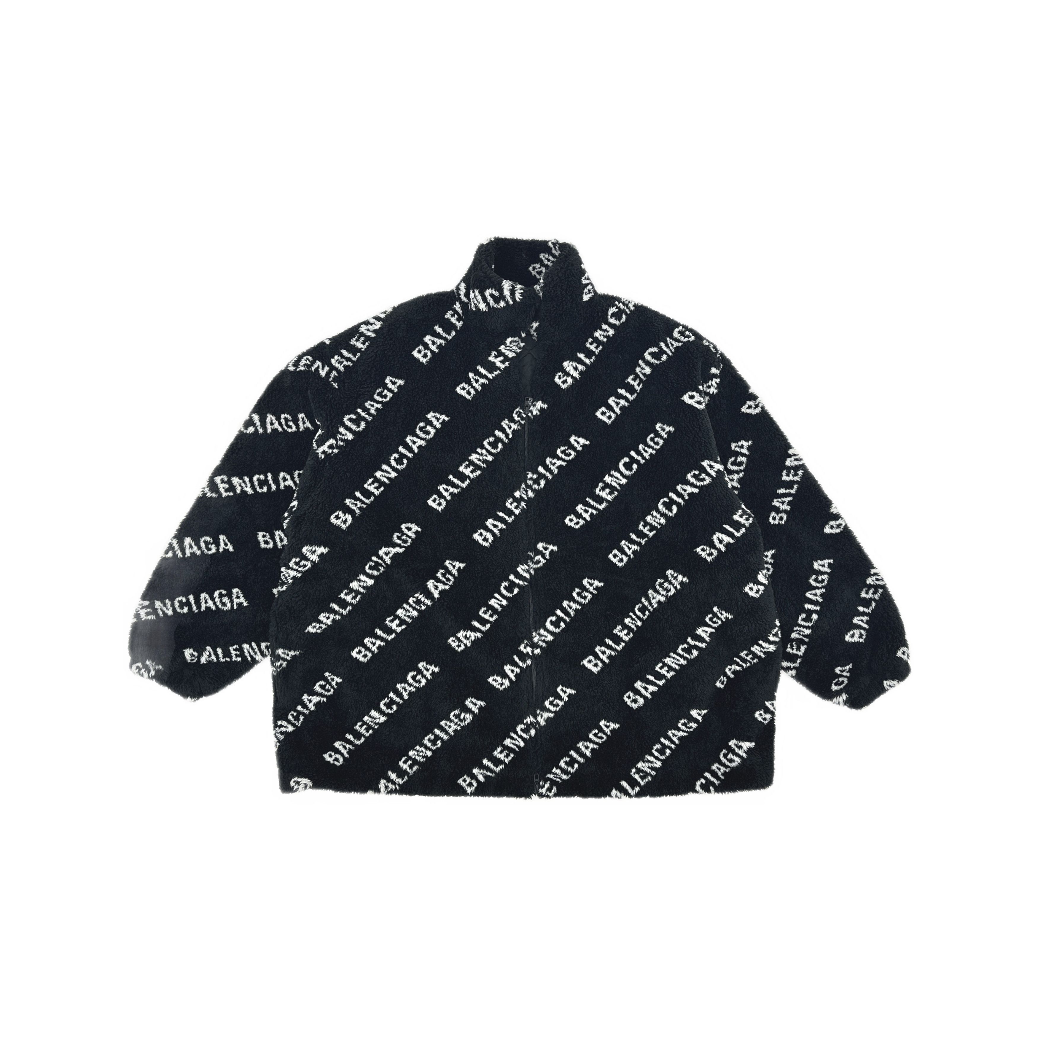 Balenciaga Balenciaga Logo Print Faux Fur Jacket Size 34 Size XS / US 0-2 / IT 36-38 - 2 Thumbnail