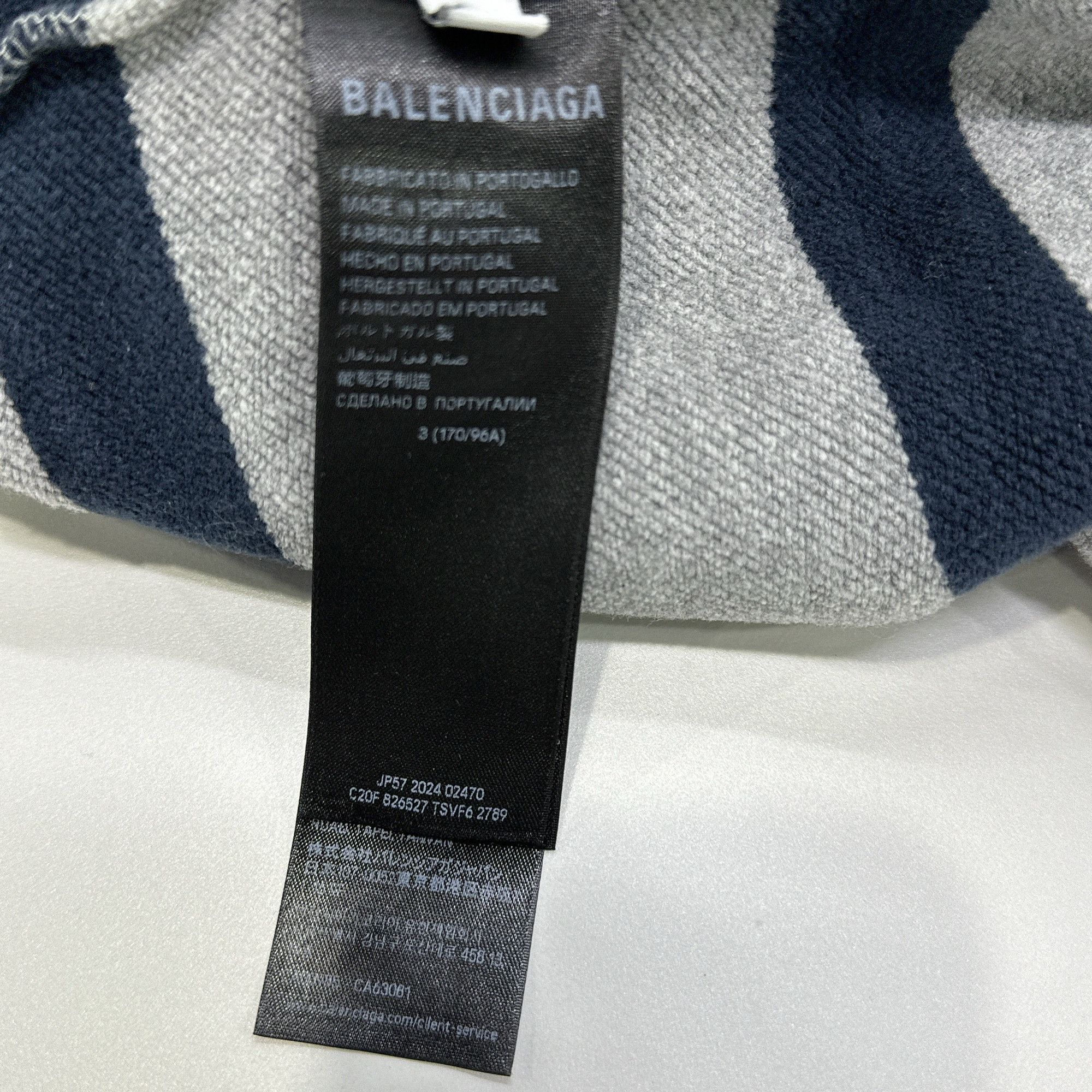 Balenciaga Balenciaga Laurel Distressed Striped Polo Size 3 Size US L / EU 52-54 / 3 - 5 Thumbnail