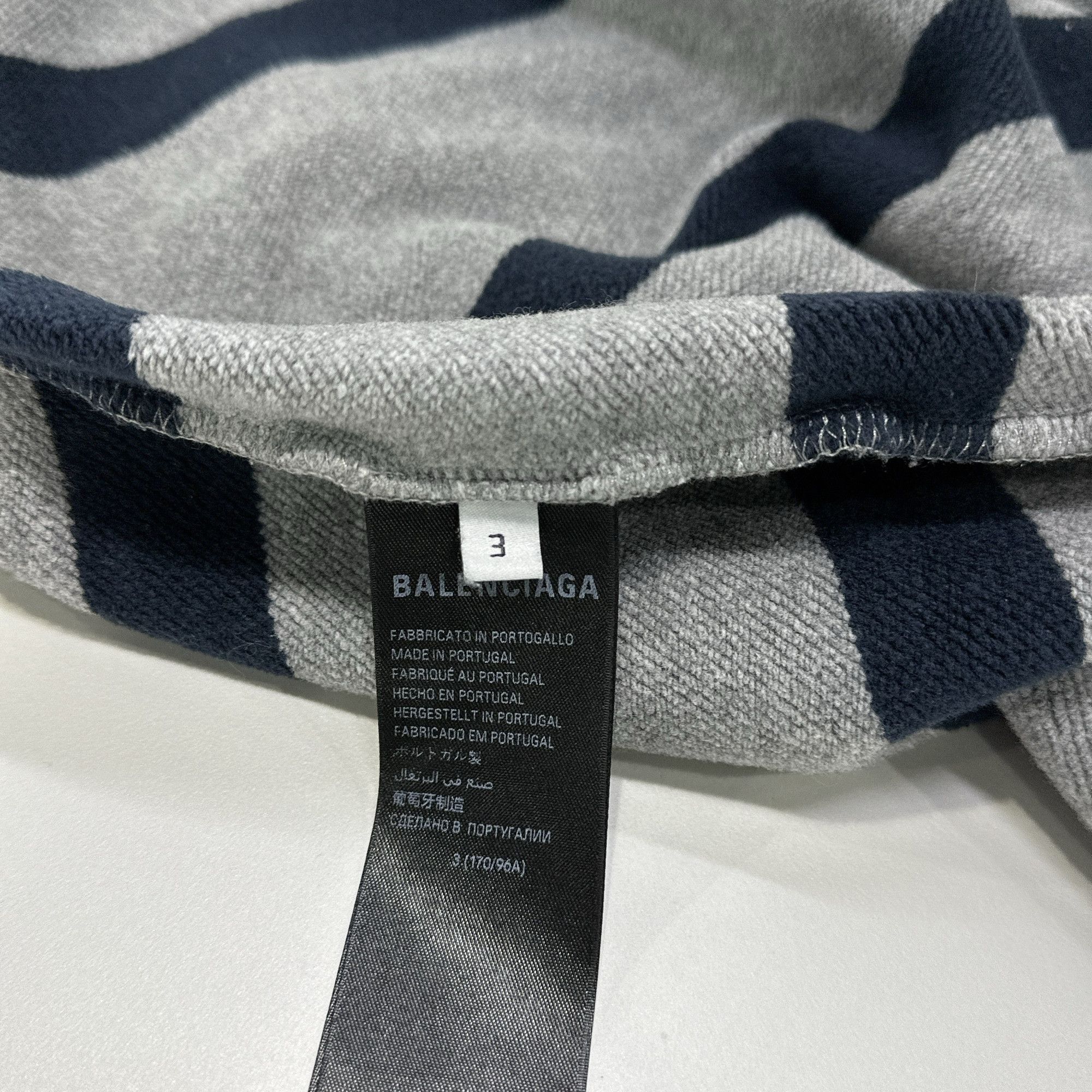 Balenciaga Balenciaga Laurel Distressed Striped Polo Size 3 Size US L / EU 52-54 / 3 - 4 Thumbnail