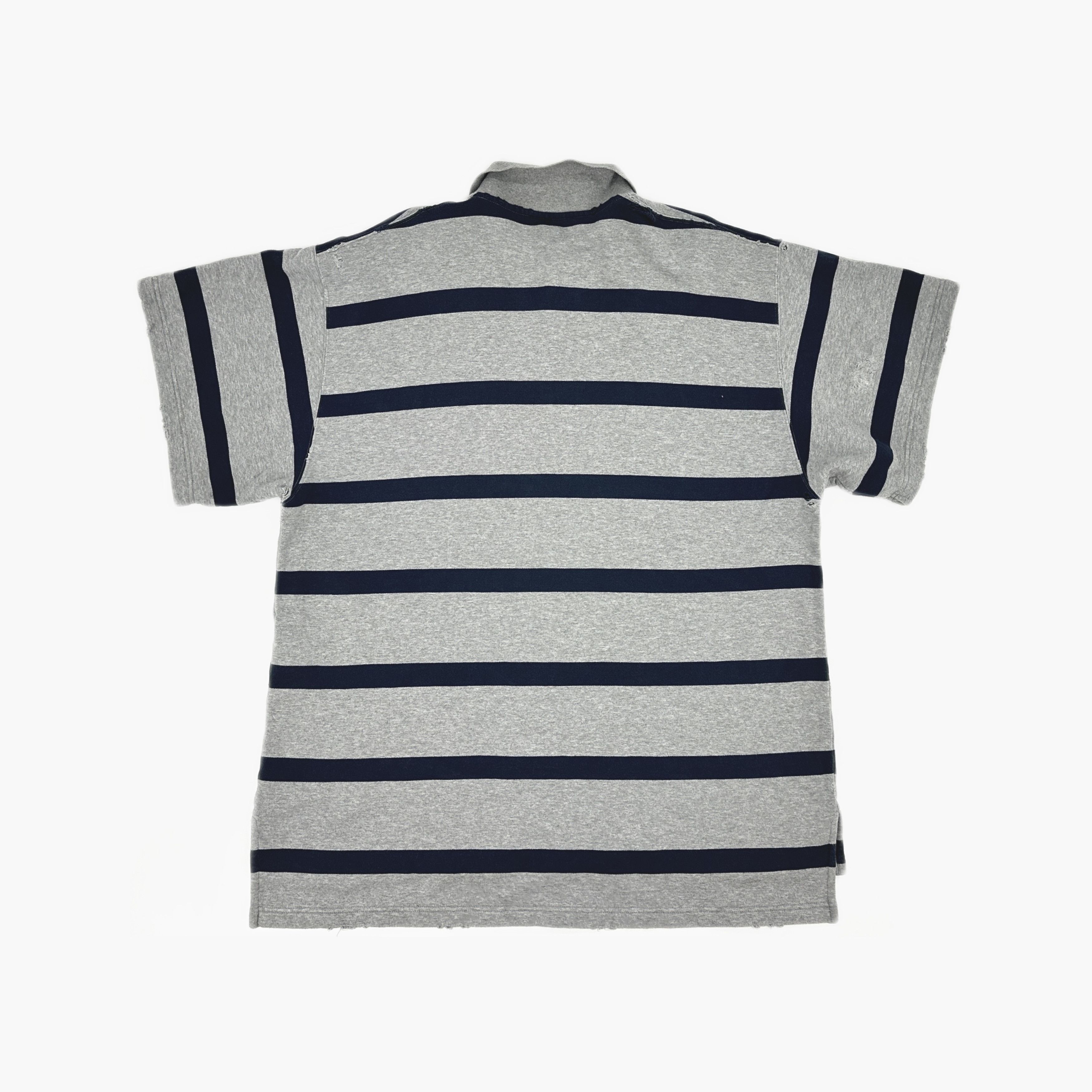 Balenciaga Balenciaga Laurel Distressed Striped Polo Size 3 Size US L / EU 52-54 / 3 - 3 Thumbnail