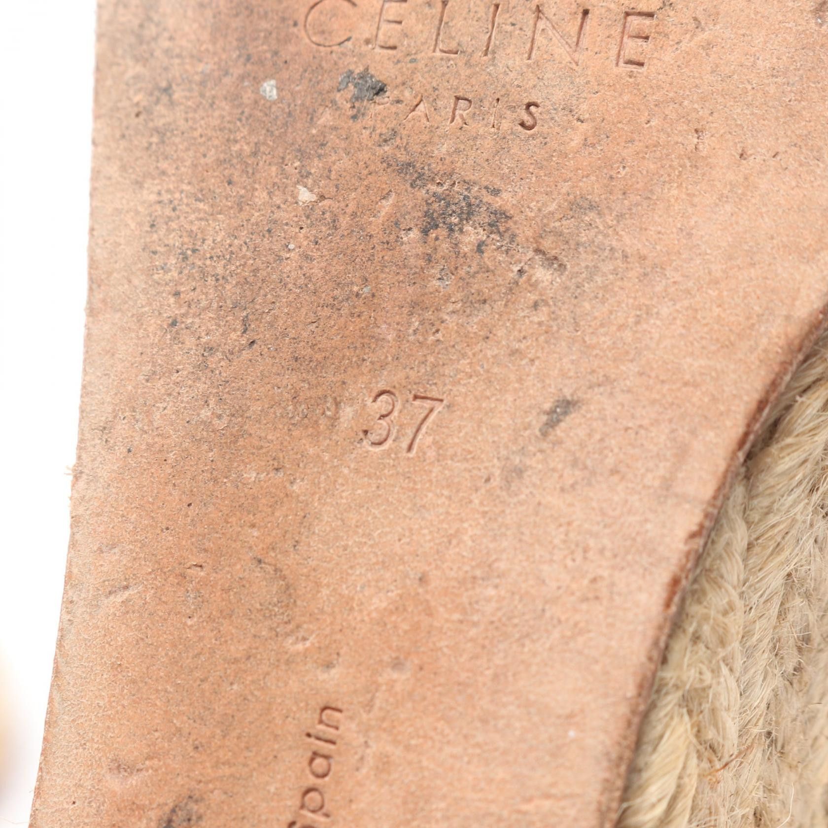 Celine Celine CELINE Leather Wedge Sandals Leather Shoes DUTY FREE for USA Size ONE SIZE - 7 Thumbnail