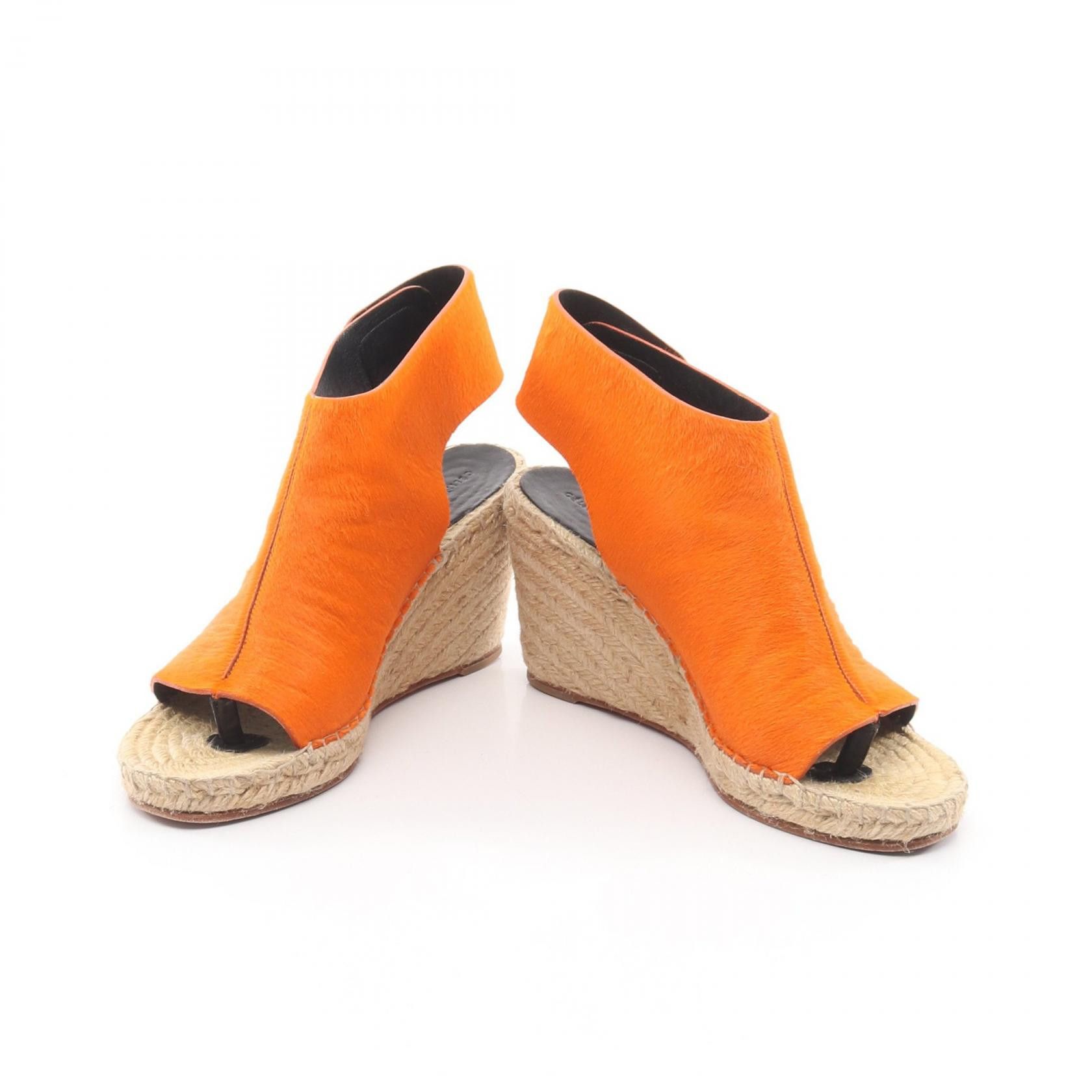 Celine Celine CELINE Leather Wedge Sandals Leather Shoes DUTY FREE for USA Size ONE SIZE - 3 Thumbnail