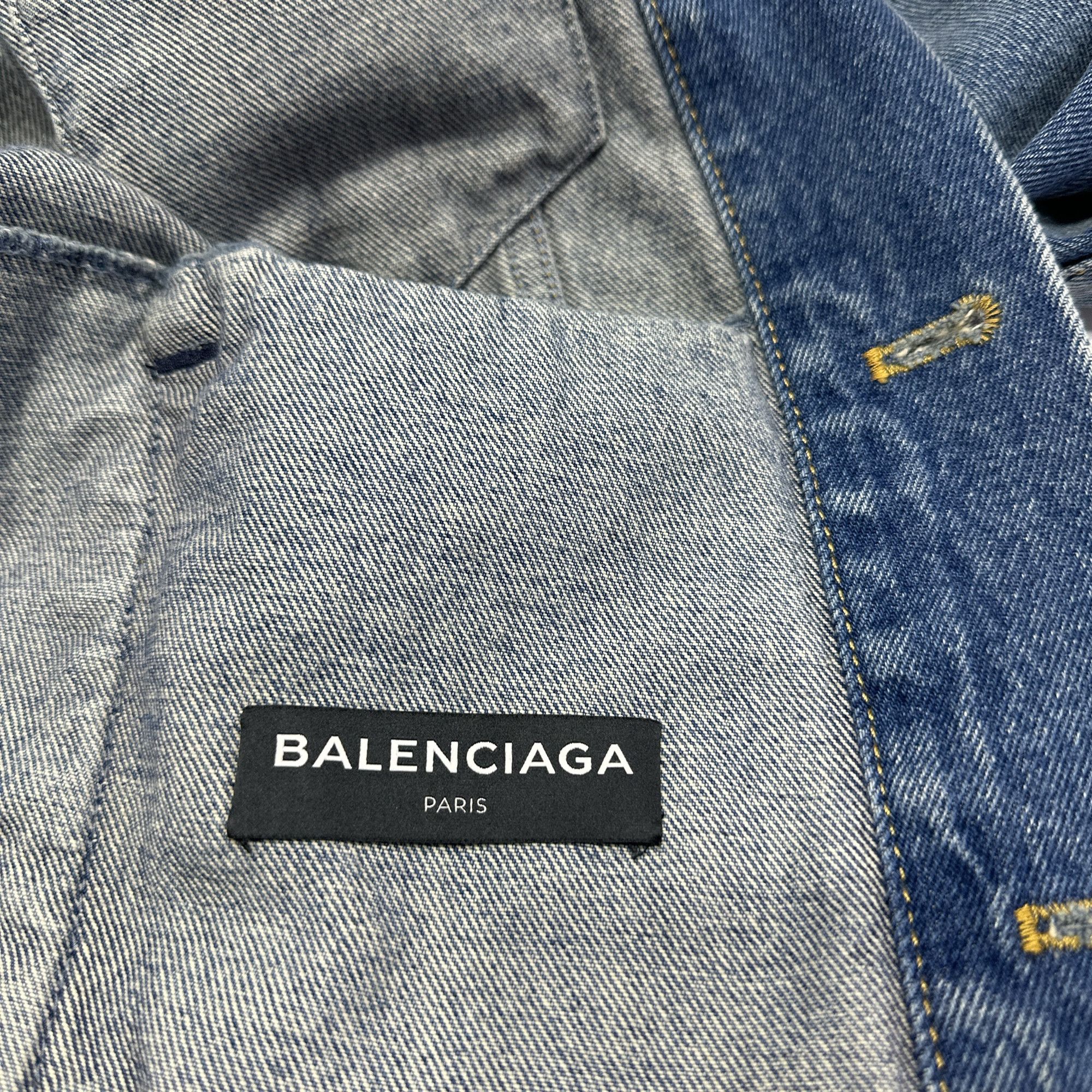 Balenciaga Balenciaga Logo Embroidered Denim Jacket 48 Size US M / EU 48-50 / 2 - 4 Thumbnail