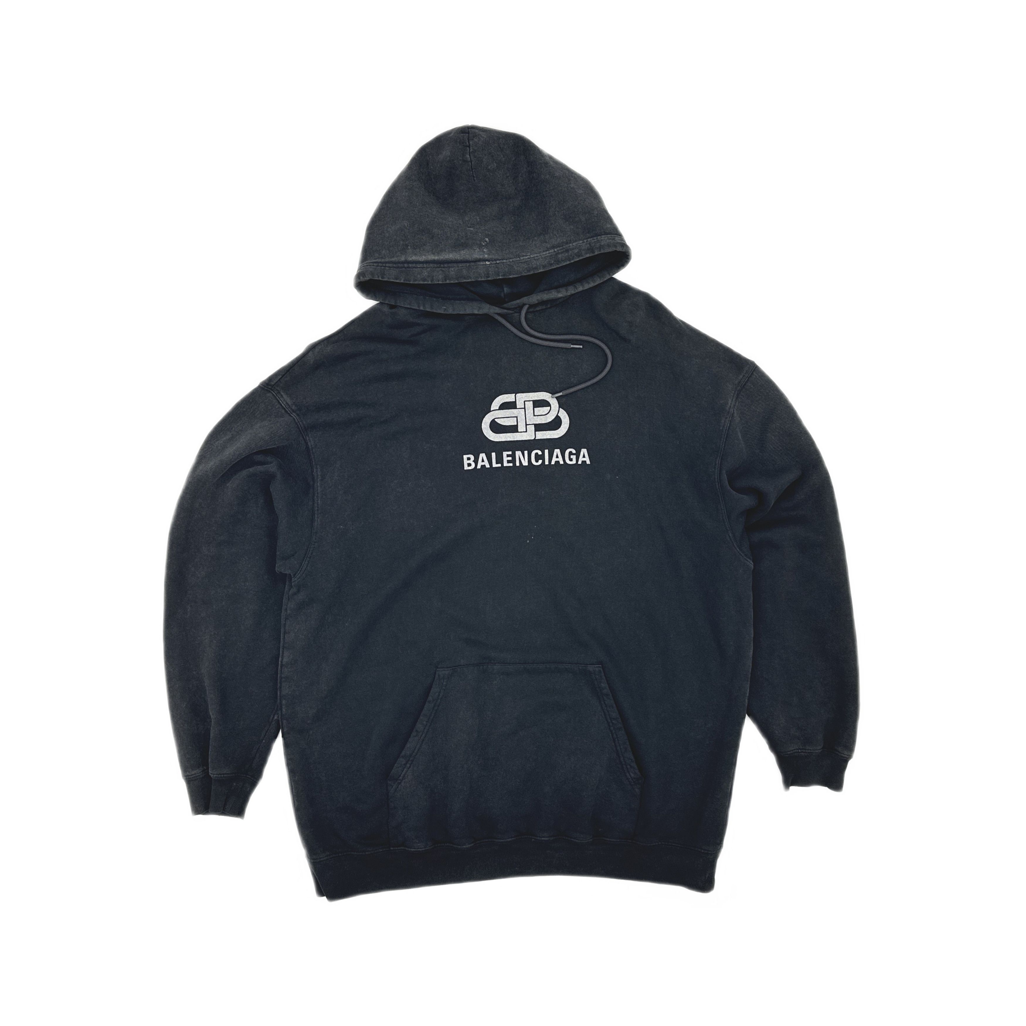 Balenciaga Balenciaga Logo Distressed Hoodie Size M Size US M / EU 48-50 / 2 - 2 Thumbnail