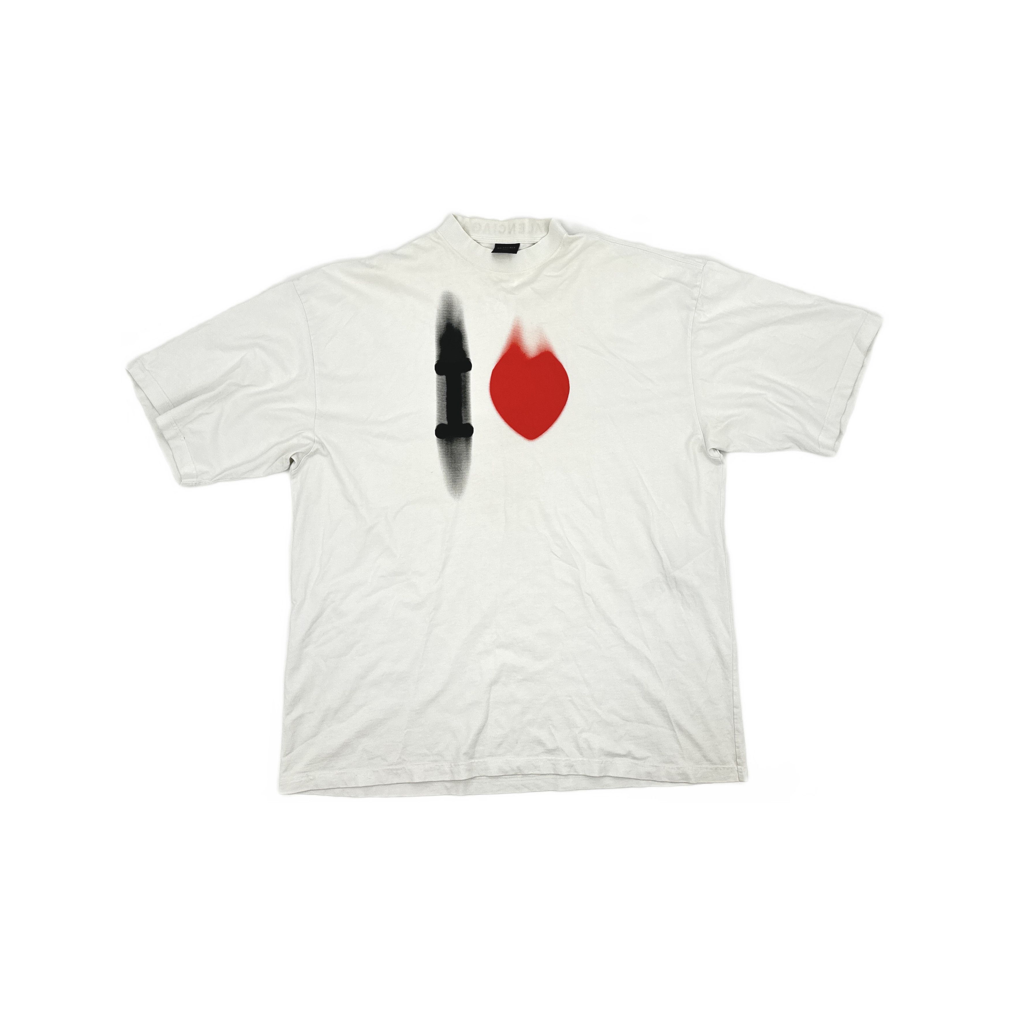 Balenciaga Balenciaga SS23 Heart Print T-Shirt M Size US M / EU 48-50 / 2 - 2 Thumbnail