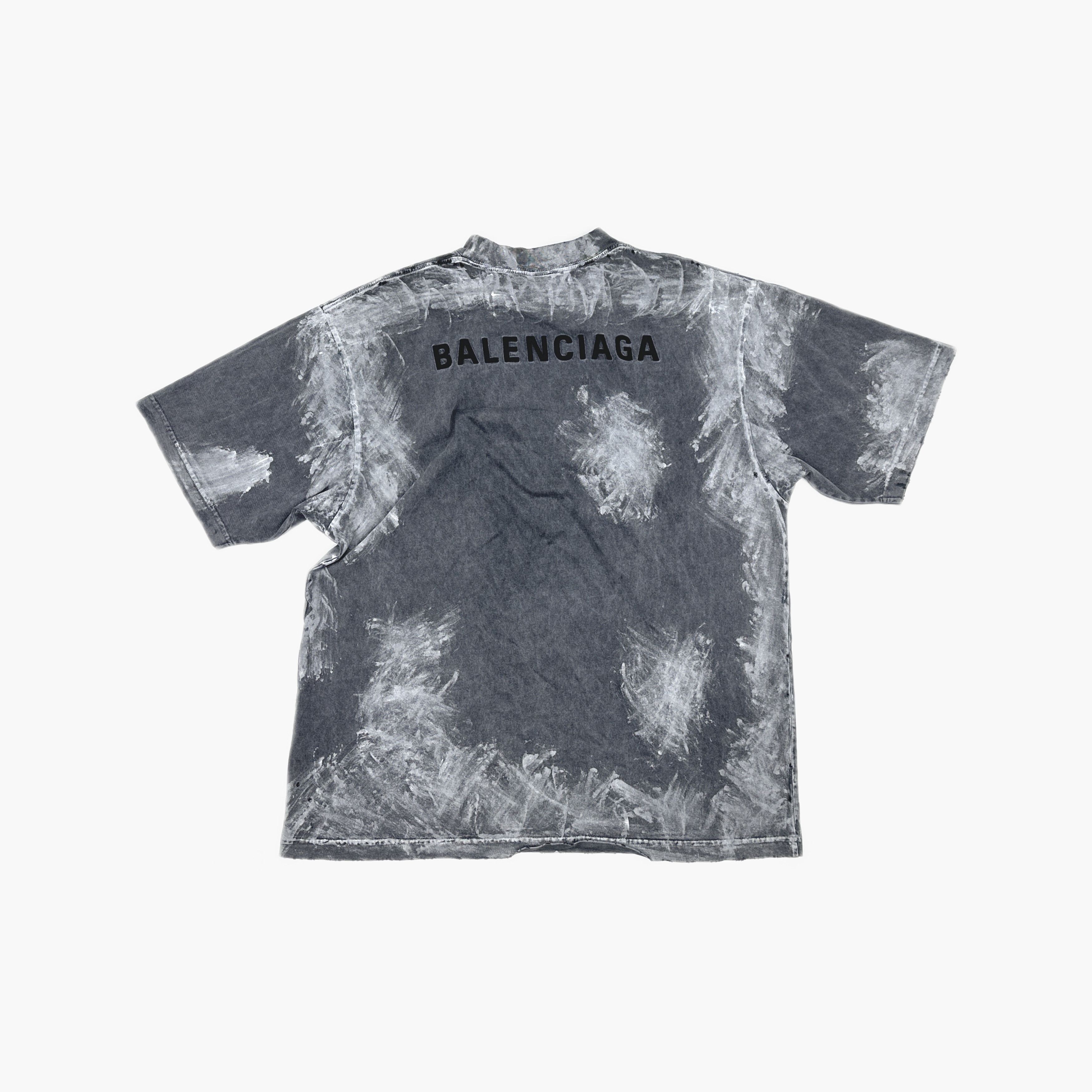 Balenciaga Balenciaga Faded Logo Embroidery T-Shirt Size L Size US L / EU 52-54 / 3 - 3 Thumbnail