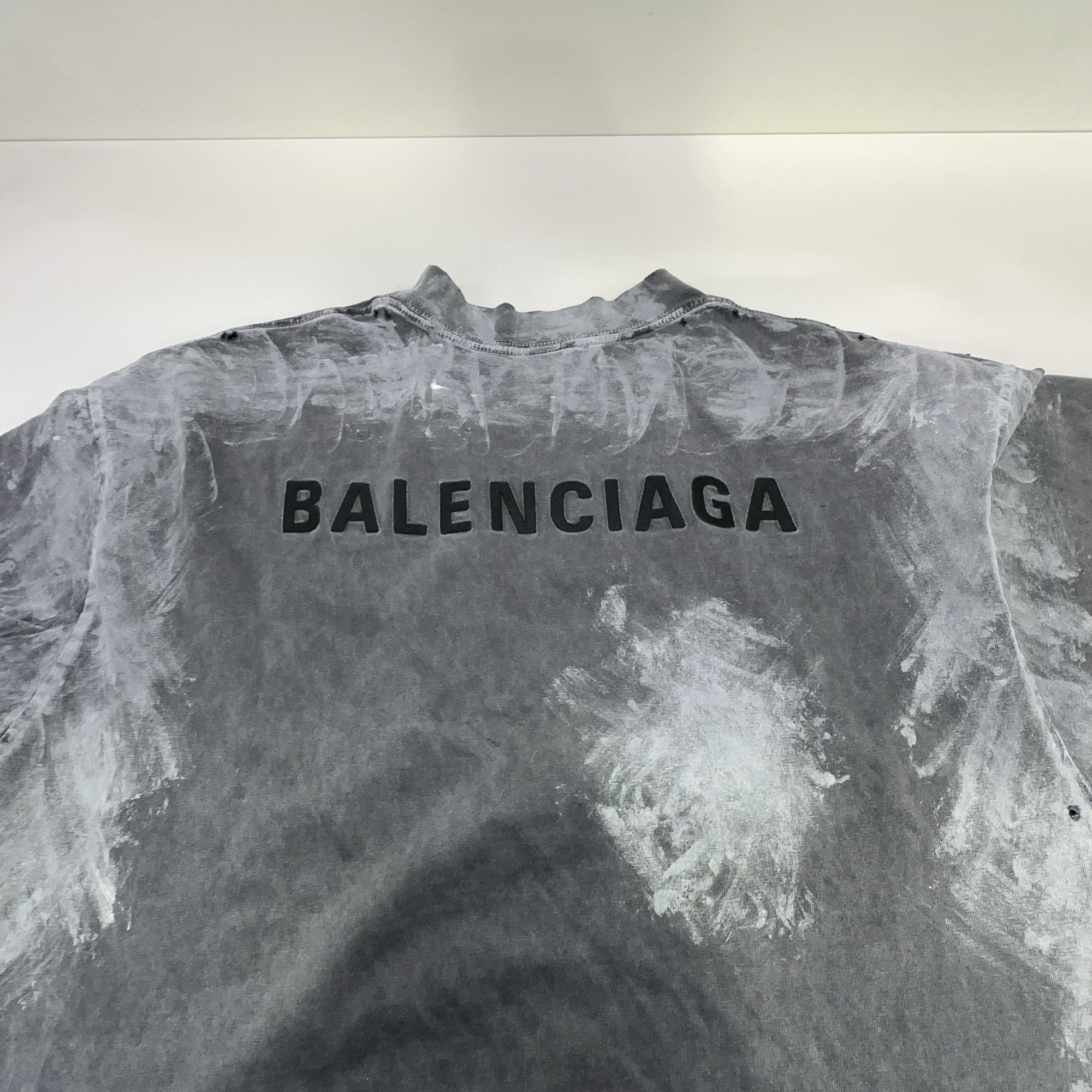 Balenciaga Balenciaga Faded Logo Embroidery T-Shirt Size L Size US L / EU 52-54 / 3 - 9 Thumbnail