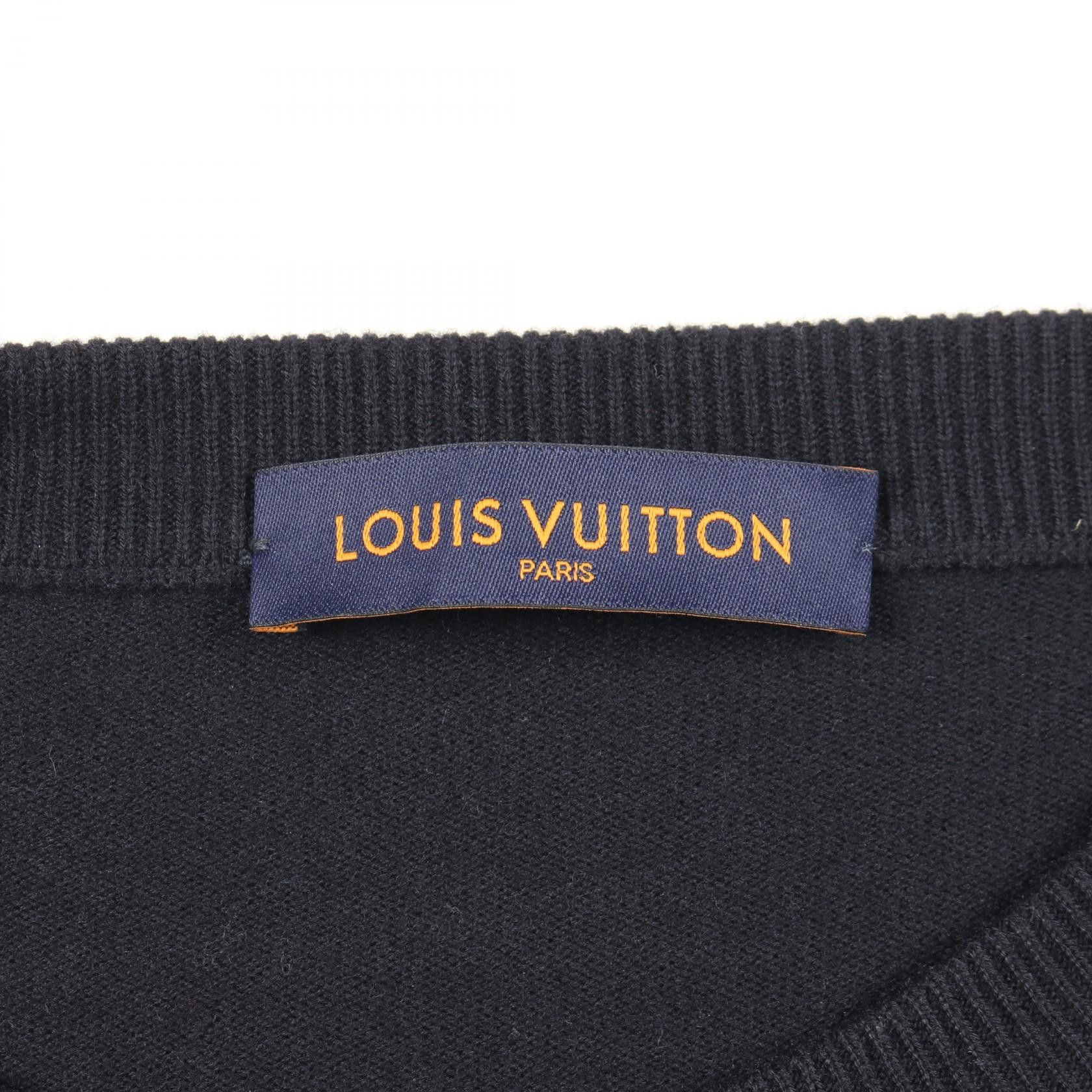 Louis Vuitton Louis Vuitton Louis Vuitton Monogram Sleeve Wool Cashmere Knitwear Textile Tops RM231Q R93 HON42W DUTY FREE for USA Size ONE SIZE - 3 Thumbnail