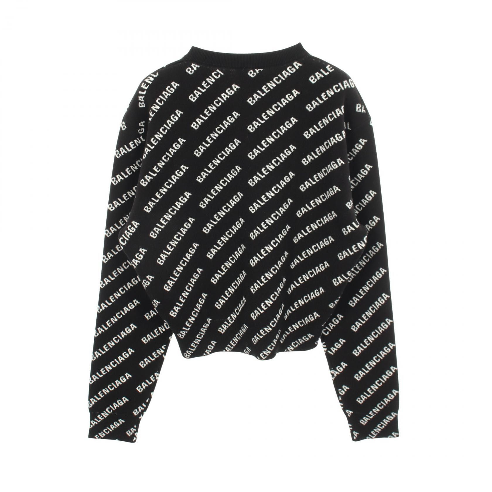 Balenciaga Balenciaga Balenciaga Allover Logo Cotton Wool Knit Top Textile Tops 694255 DUTY FREE for USA Size ONE SIZE - 2 Thumbnail