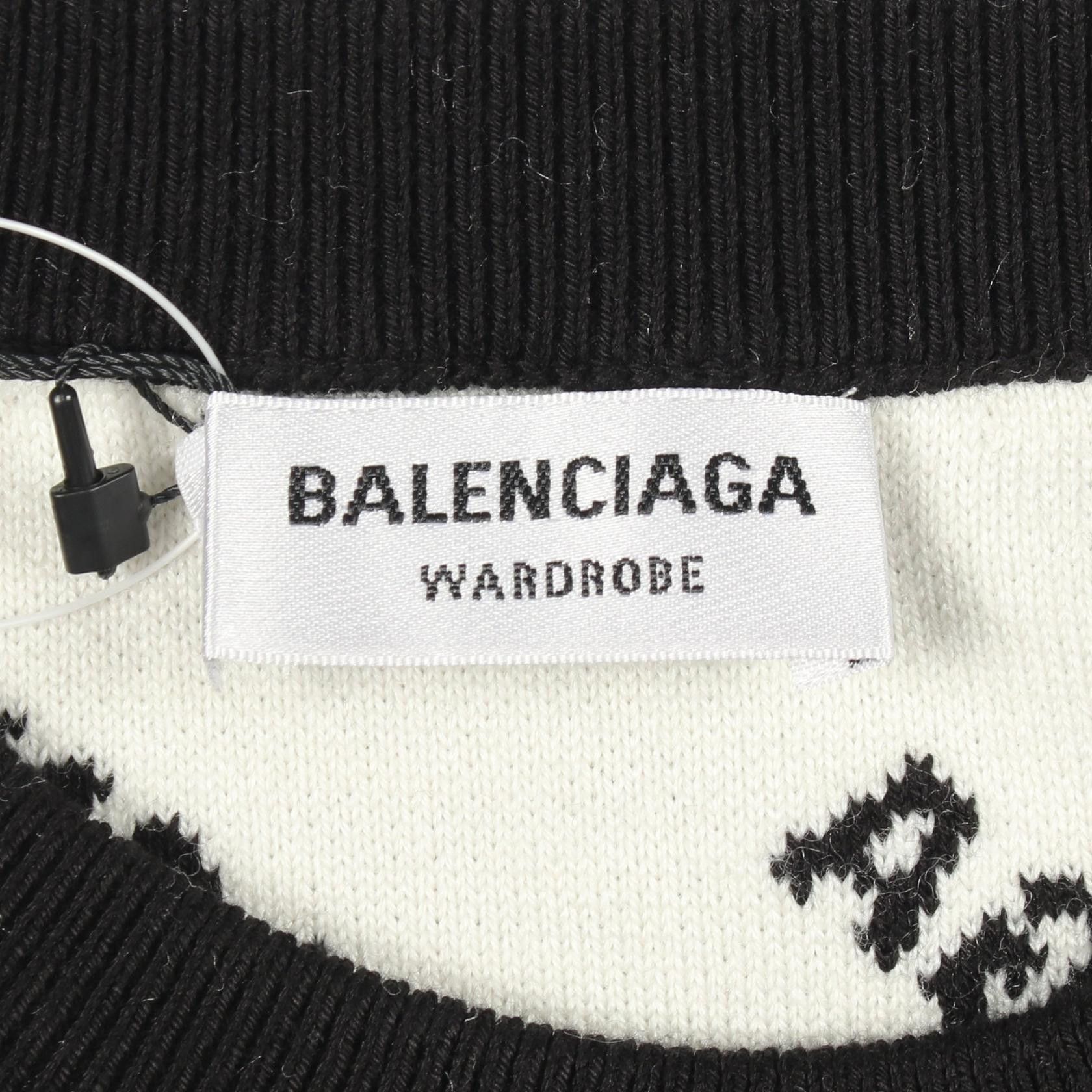 Balenciaga Balenciaga Balenciaga Allover Logo Cotton Wool Knit Top Textile Tops 694255 DUTY FREE for USA Size ONE SIZE - 3 Thumbnail