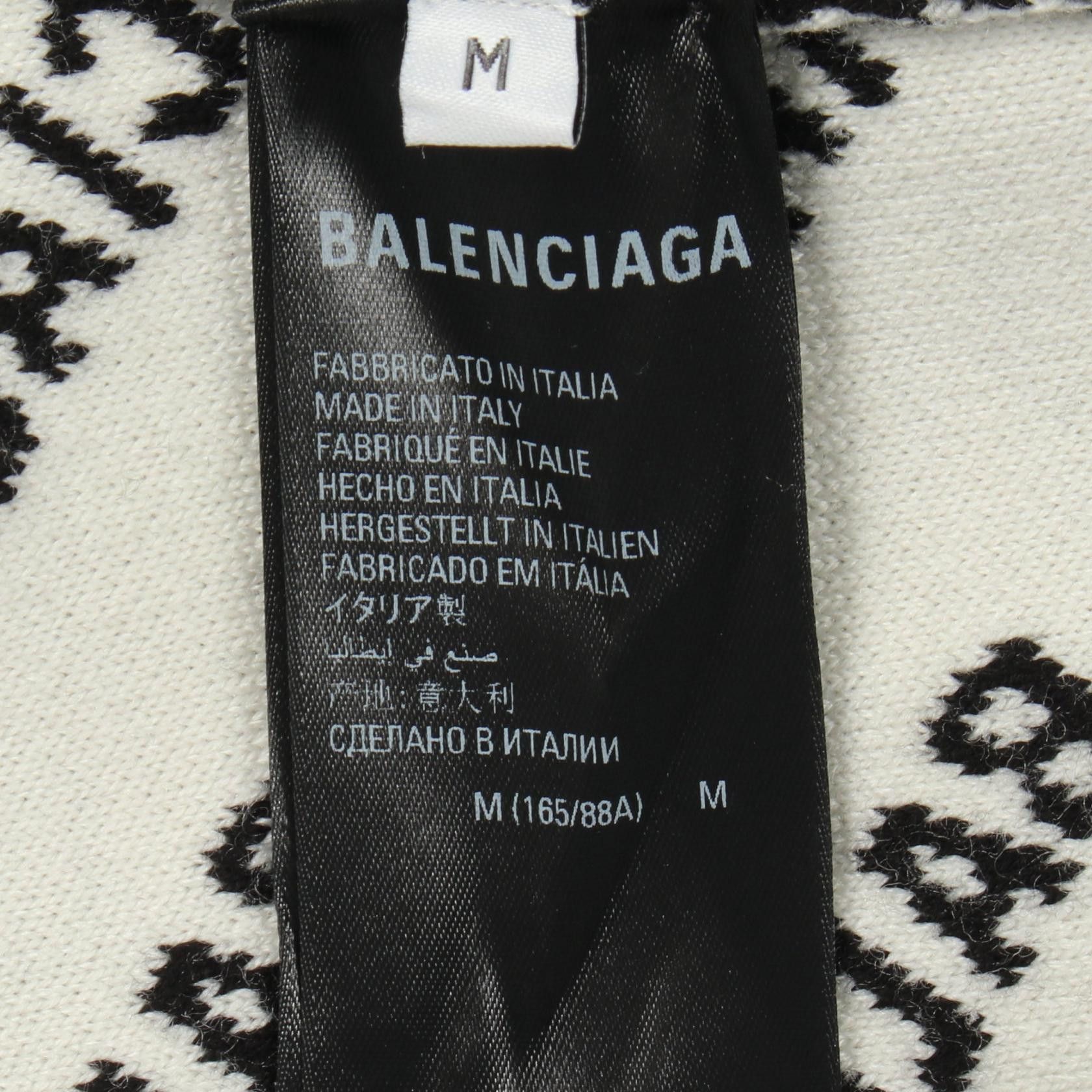 Balenciaga Balenciaga Balenciaga Allover Logo Cotton Wool Knit Top Textile Tops 694255 DUTY FREE for USA Size ONE SIZE - 4 Thumbnail