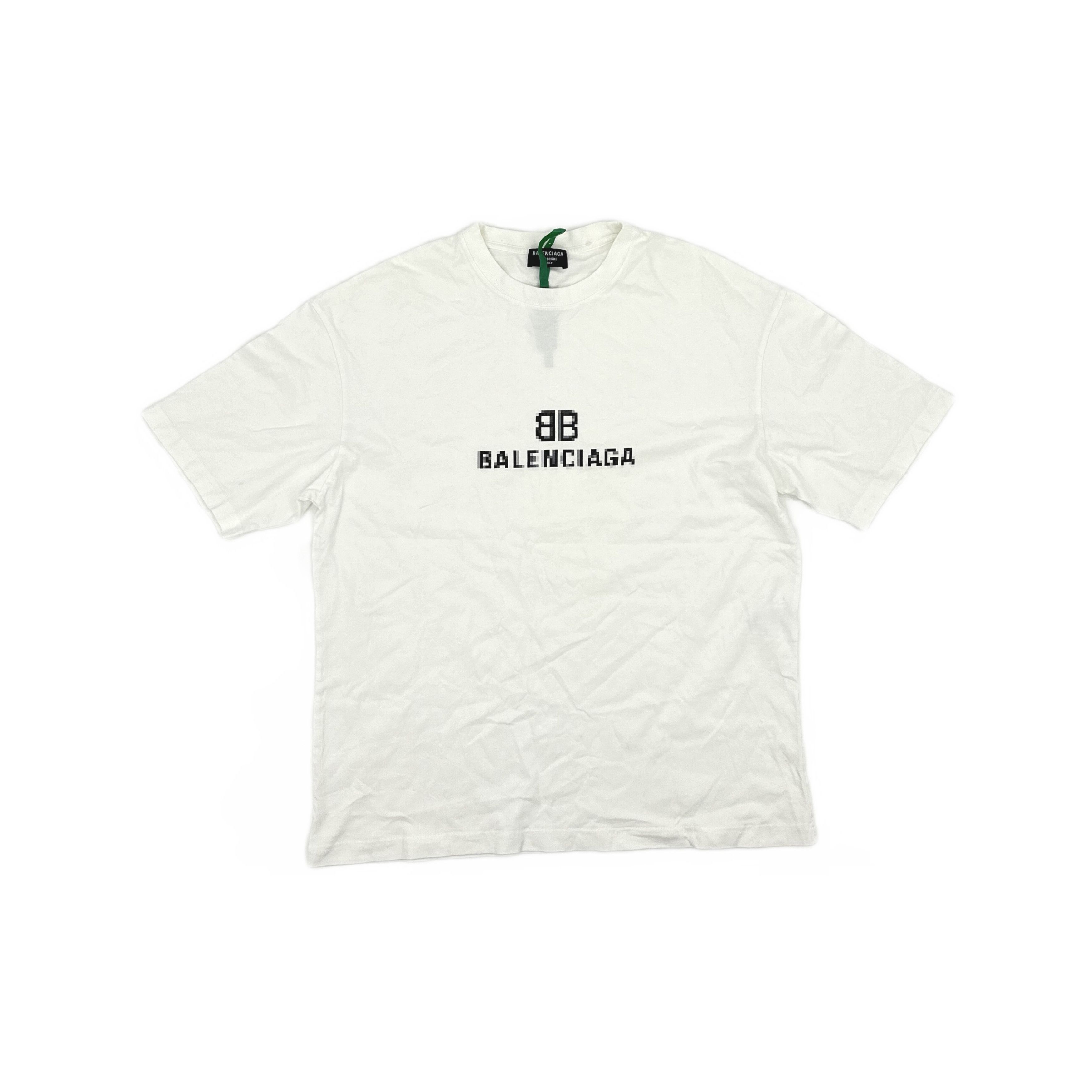 Balenciaga Balenciaga Pixel Logo Print T-Shirt Size L Size US L / EU 52-54 / 3 - 2 Thumbnail