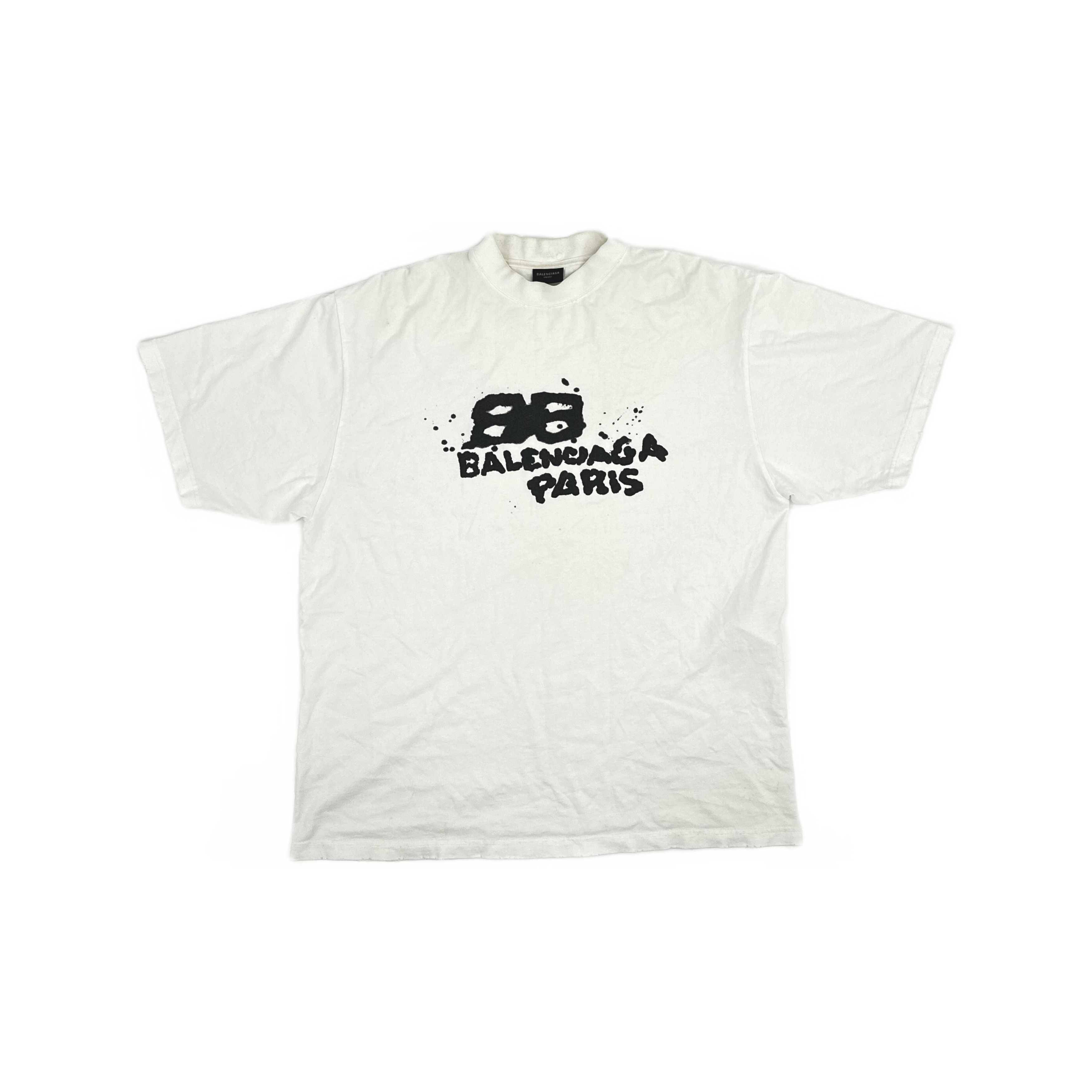 Balenciaga Balenciaga SS23 Graffiti Logo T-Shirt XL Size US XL / EU 56 / 4 - 2 Thumbnail