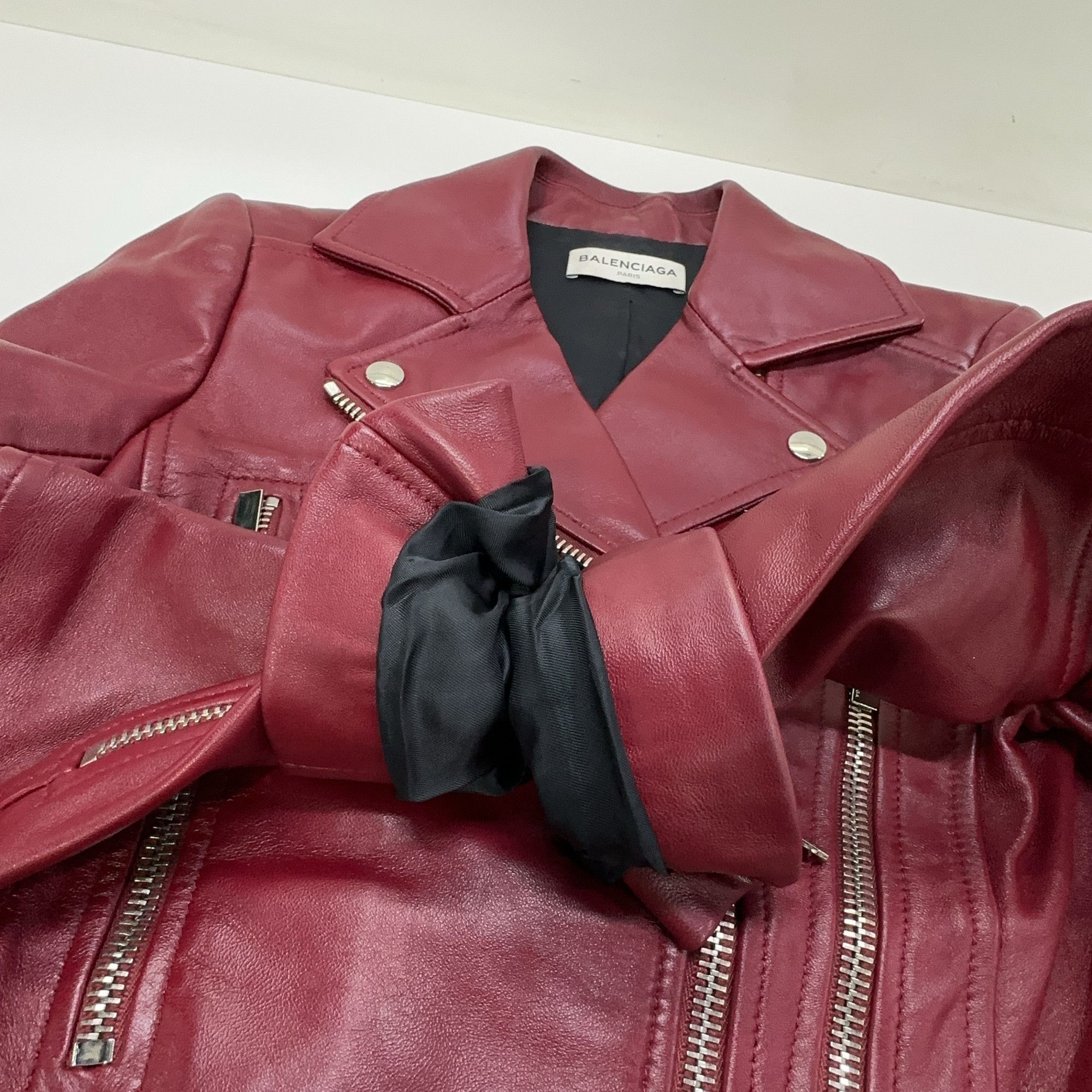 Balenciaga Balenciaga Red Leather Biker Jacket 36 Size XS / US 0-2 / IT 36-38 - 8 Thumbnail