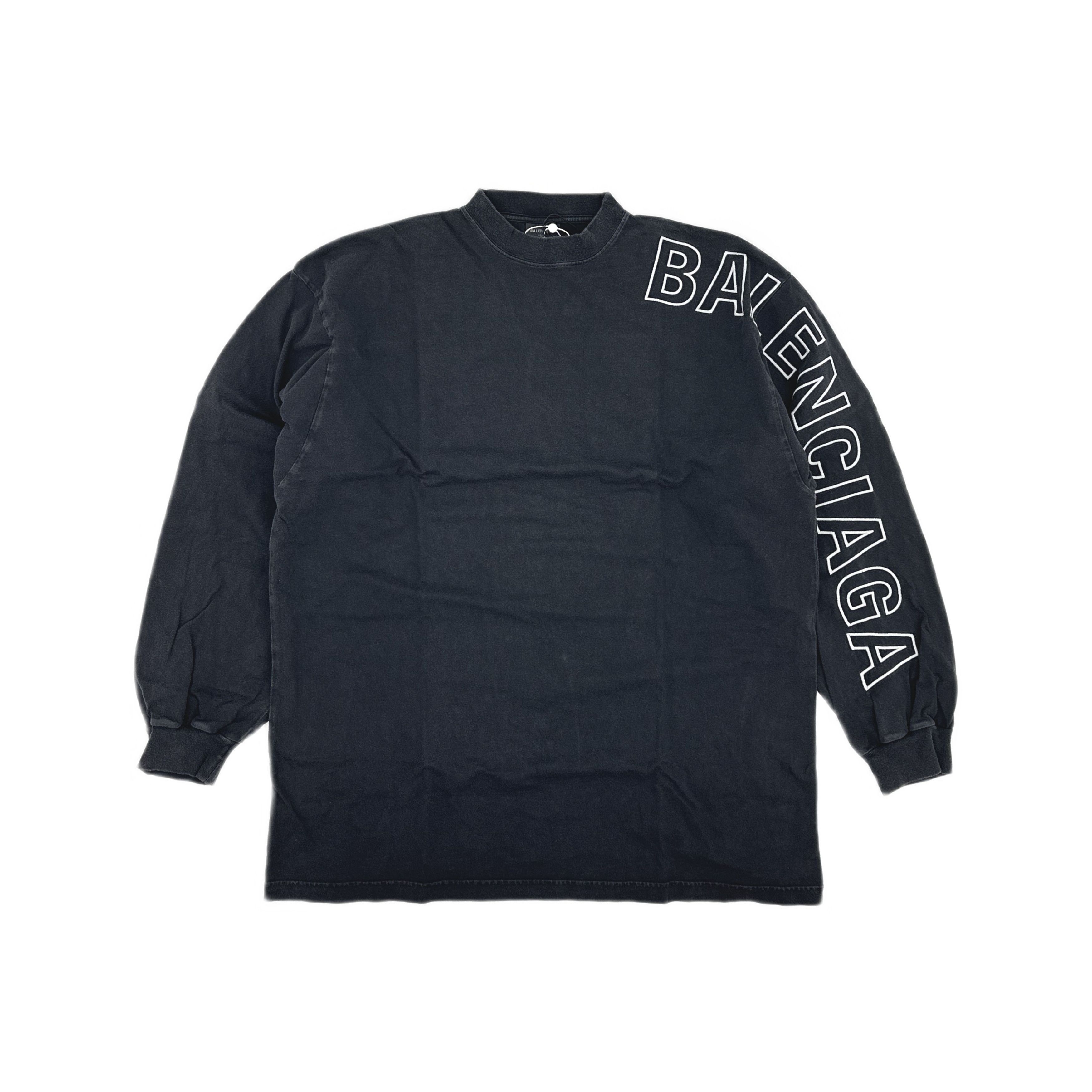 Balenciaga Balenciaga Logo Print Long Sleeve T-Shirt Size 3 Size US L / EU 52-54 / 3 - 2 Thumbnail