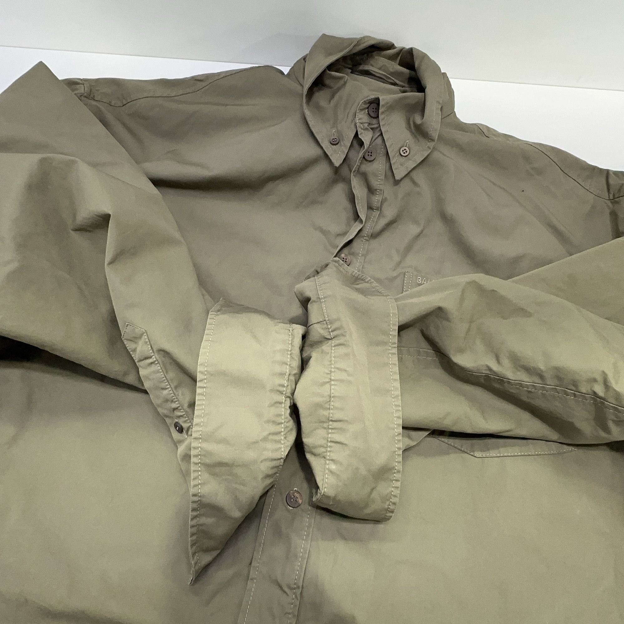 Balenciaga Balenciaga Khaki Hooded Button-Up Jacket Size 2 Size US M / EU 48-50 / 2 - 14 Thumbnail