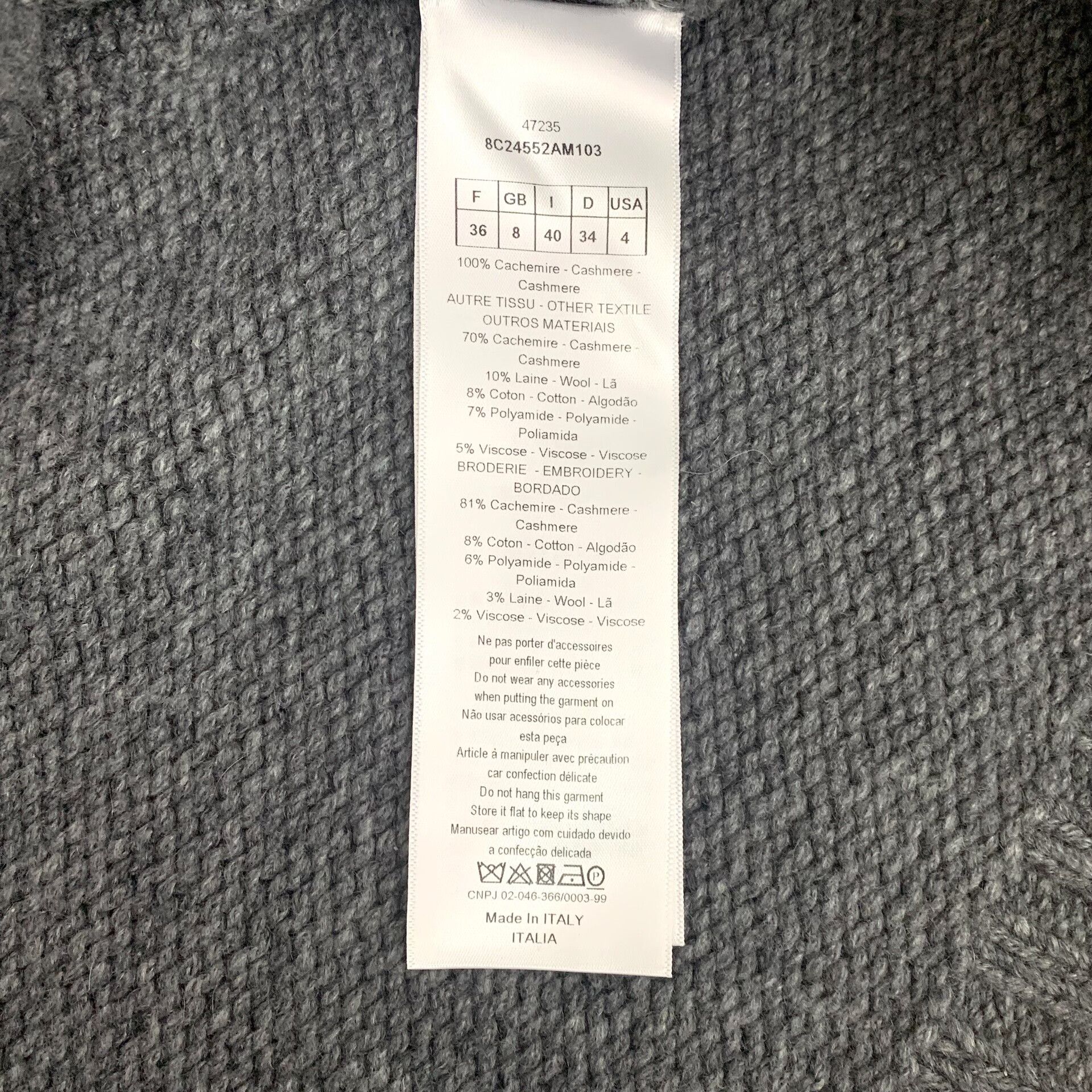 Dior Dior Geometric Fringe Cashmere Sweater FR 36 Size XS / US 0-2 / IT 36-38 - 7 Thumbnail