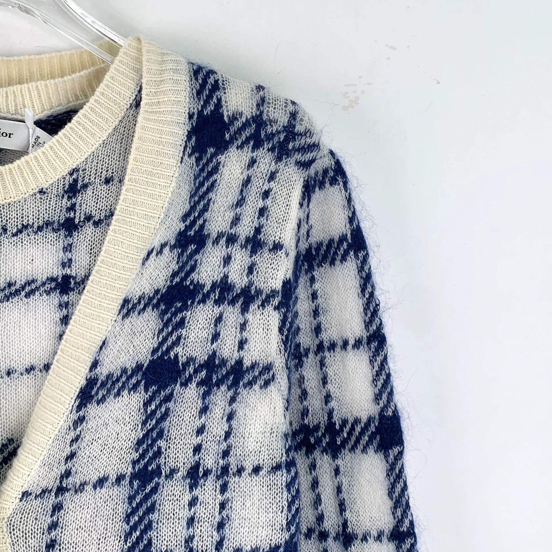 Dior Dior Blue Check Mohair Cardigan Set 36 Size XS / US 0-2 / IT 36-38 - 4 Thumbnail