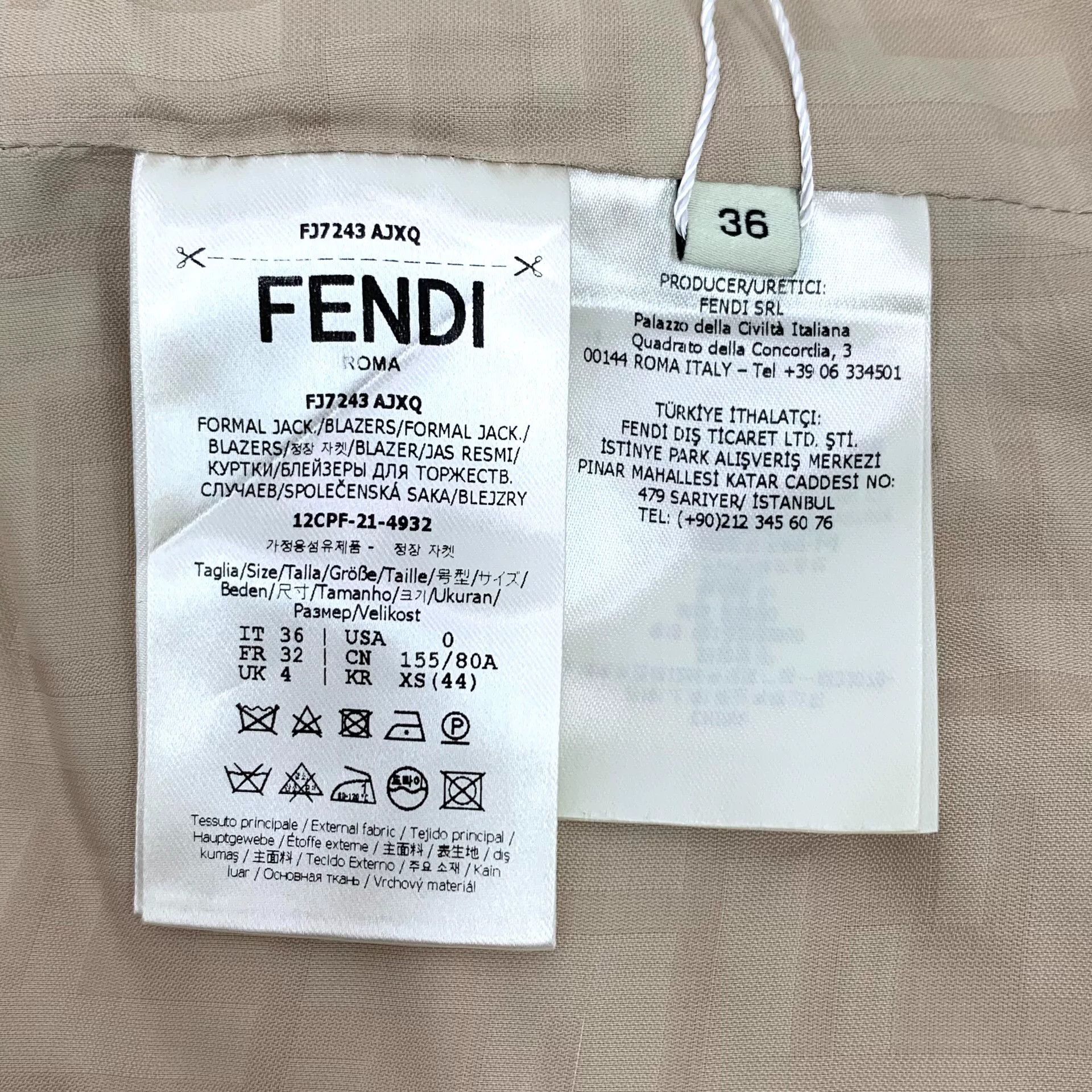 Fendi Fendi Belted Khaki Blazer IT 36 Size XS / US 0-2 / IT 36-38 - 8 Thumbnail