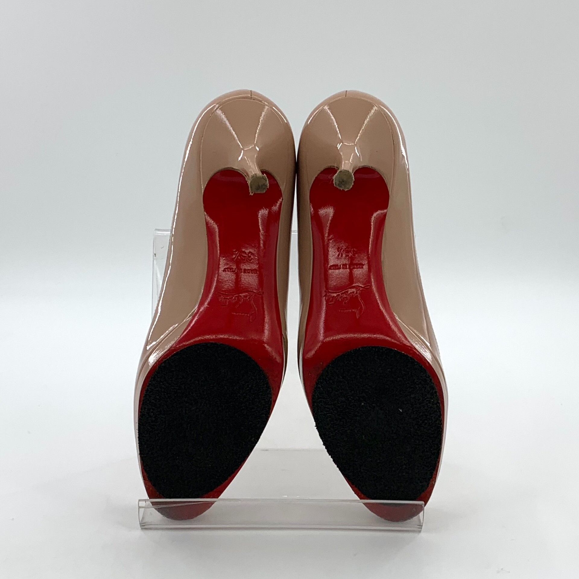 Christian Louboutin Christian Louboutin Nude Patent Round Toe Heels 35.5 Size US 5.5 / IT 35.5 - 6 Thumbnail