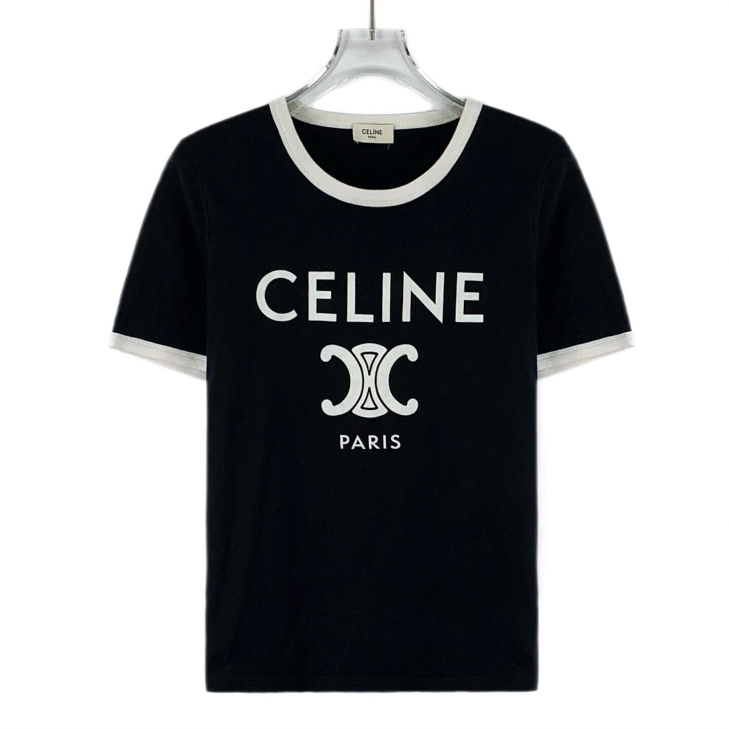 Celine Celine Triomphe Logo Ringer T-Shirt M Size M / US 6-8 / IT 42-44 - 2 Thumbnail