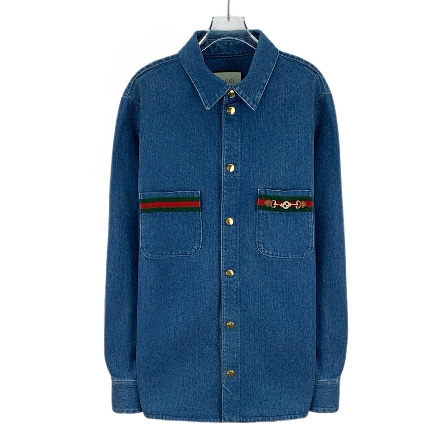 Gucci Gucci Horsebit Web Denim Shirt 46 Size US S / EU 44-46 / 1 - 2 Thumbnail