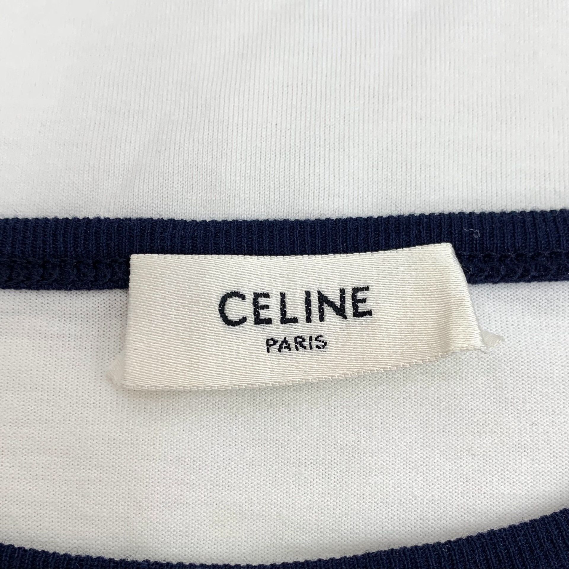 Celine CELINE Triomphe Logo Ringer T-Shirt Size S Size US S / EU 44-46 / 1 - 7 Thumbnail