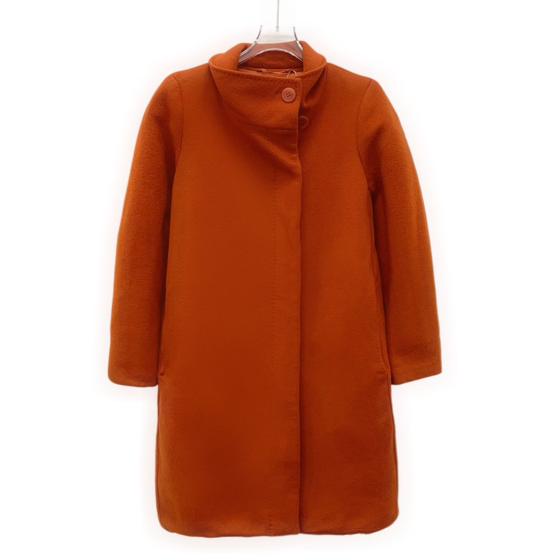 Max Mara MaxMara Orange Wool-Cashmere Stand Collar Coat IT 40 Size S / US 4 / IT 40 - 2 Thumbnail