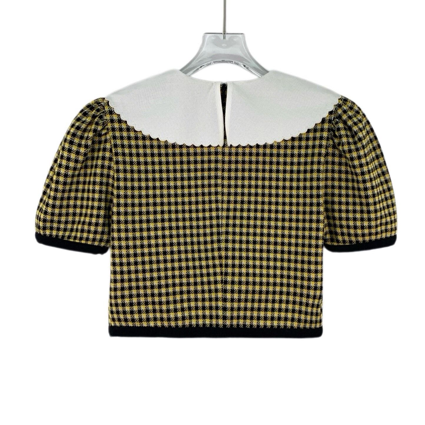 Miu Miu Miu Miu Scalloped Collar Houndstooth Top L Size L / US 10 / IT 46 - 3 Thumbnail