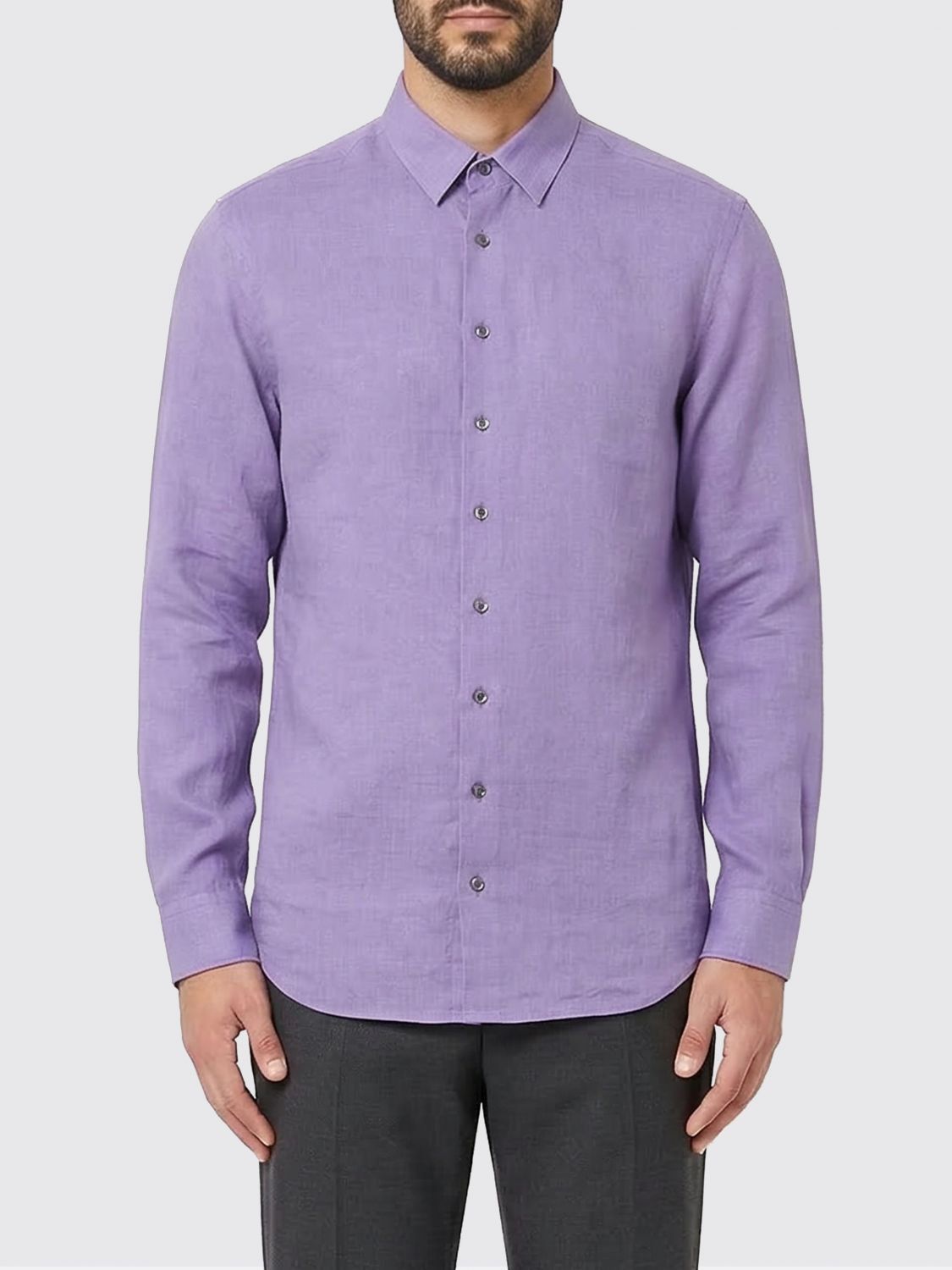 Giorgio Armani Giorgio Armani Shirt Men Violet Size US M / EU 48-50 / 2 - 2 Thumbnail