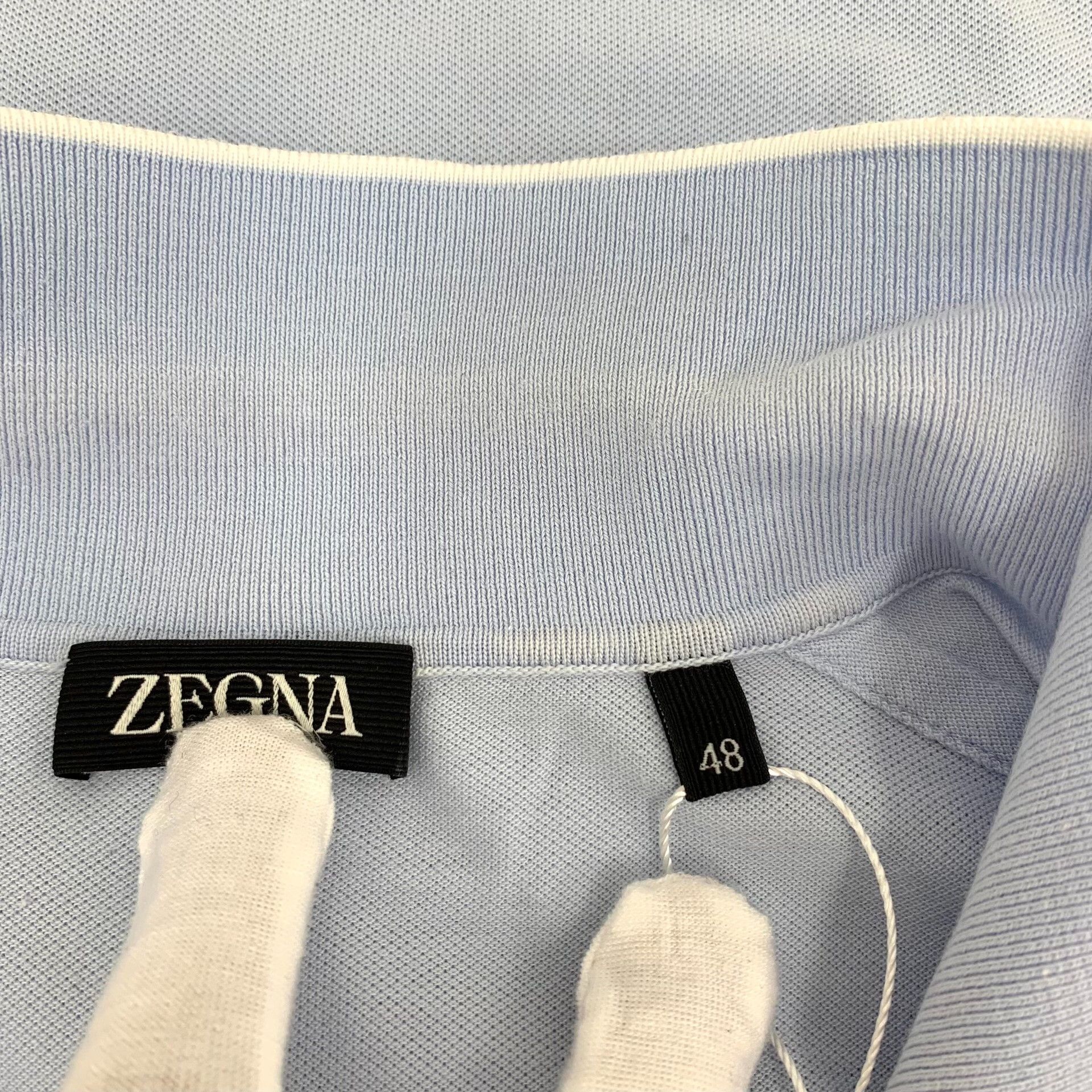 Z Zegna Zegna Embroidered Logo Cotton Polo Shirt Size 48 Size US M / EU 48-50 / 2 - 9 Thumbnail