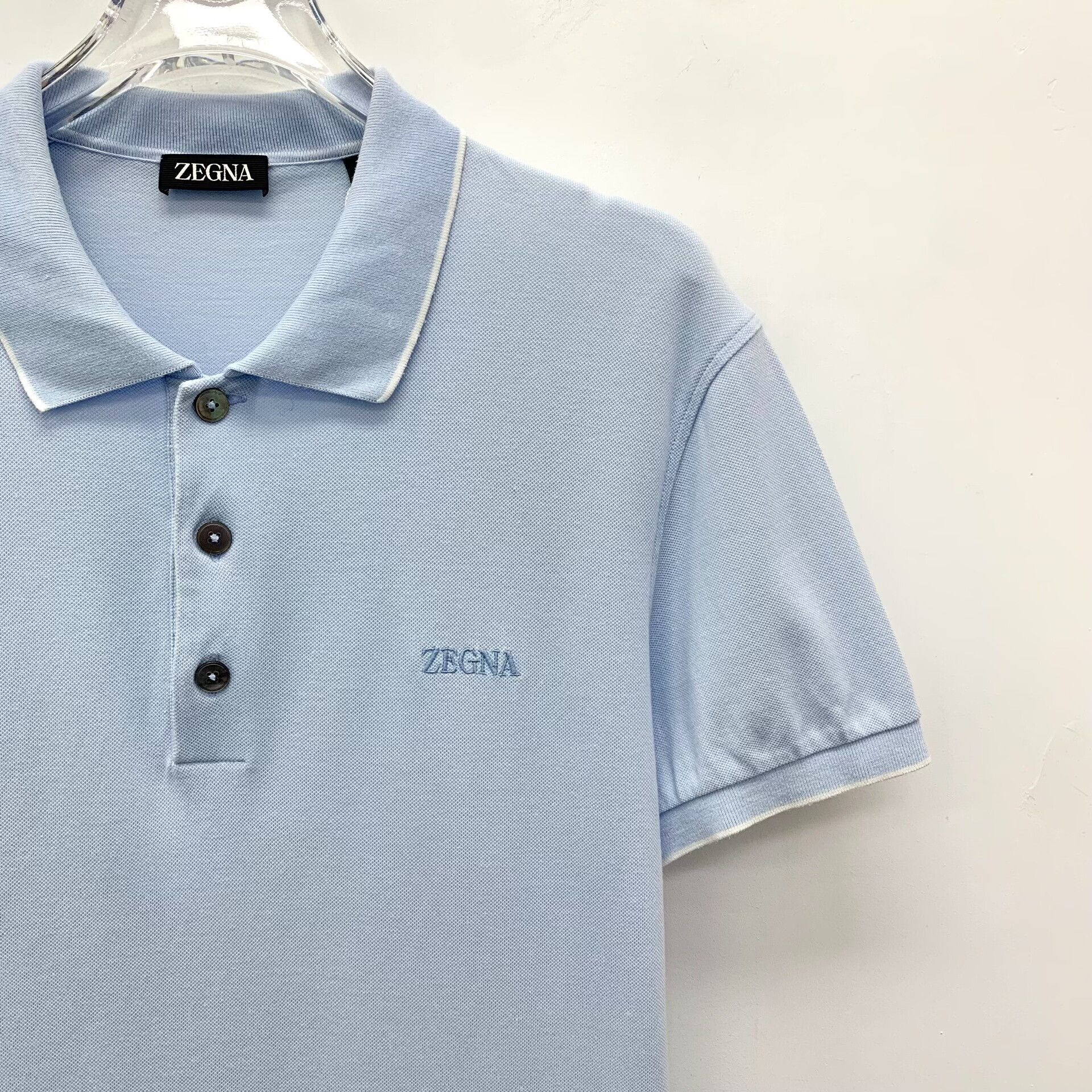 Z Zegna Zegna Embroidered Logo Cotton Polo Shirt Size 48 Size US M / EU 48-50 / 2 - 4 Thumbnail