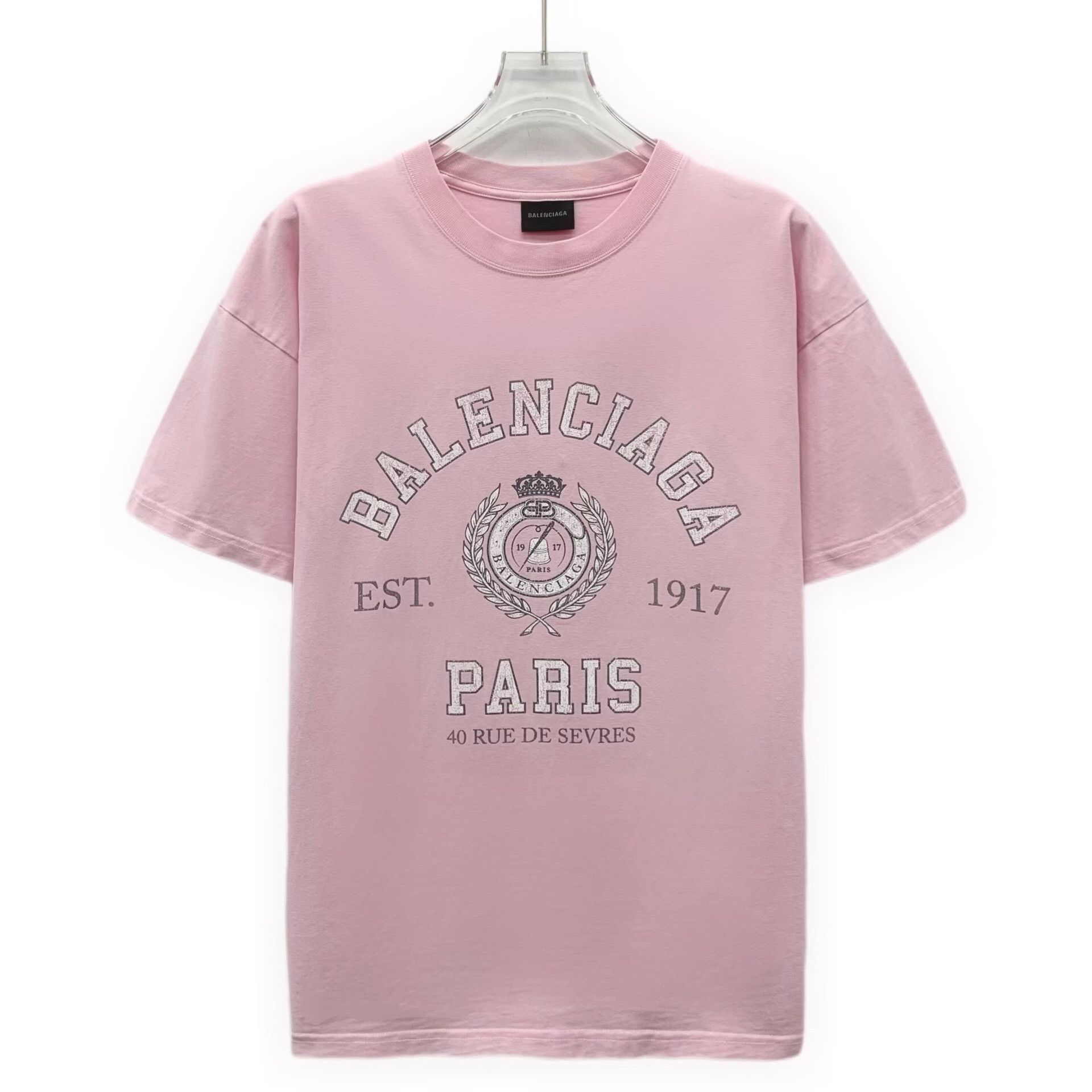 Balenciaga Balenciaga Crest Logo Graphic T-Shirt Pink Size S Size US S / EU 44-46 / 1 - 2 Thumbnail