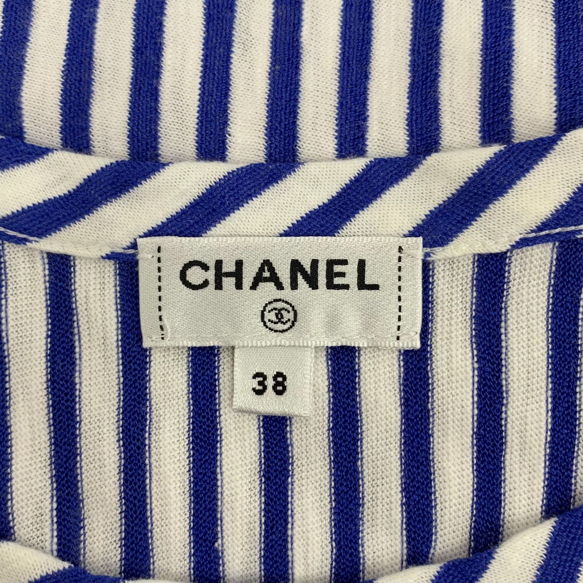 Chanel Chanel Striped CC Embroidered Dress 38 Size S / US 4 / IT 40 - 8 Thumbnail