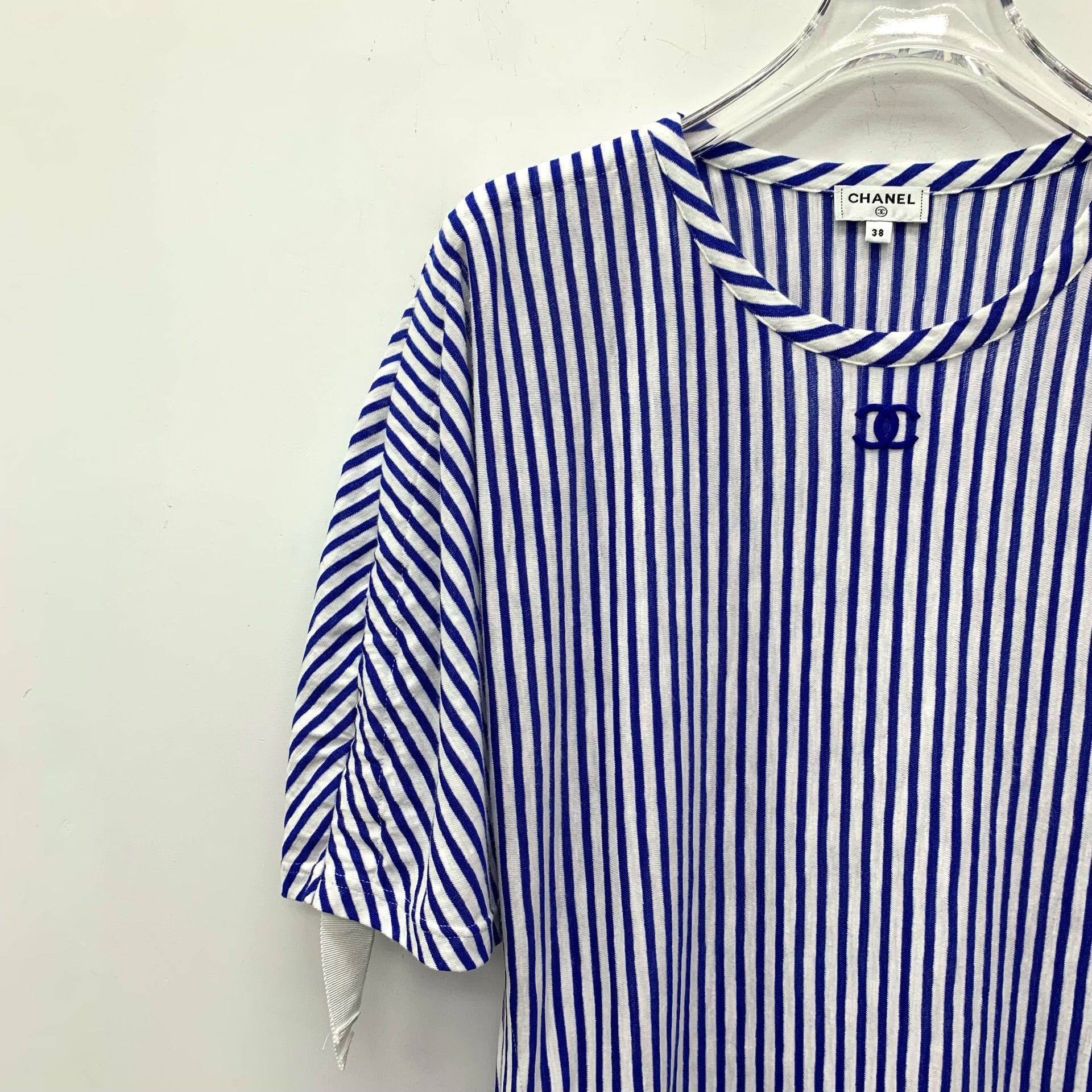 Chanel Chanel Striped CC Embroidered Dress 38 Size S / US 4 / IT 40 - 4 Thumbnail