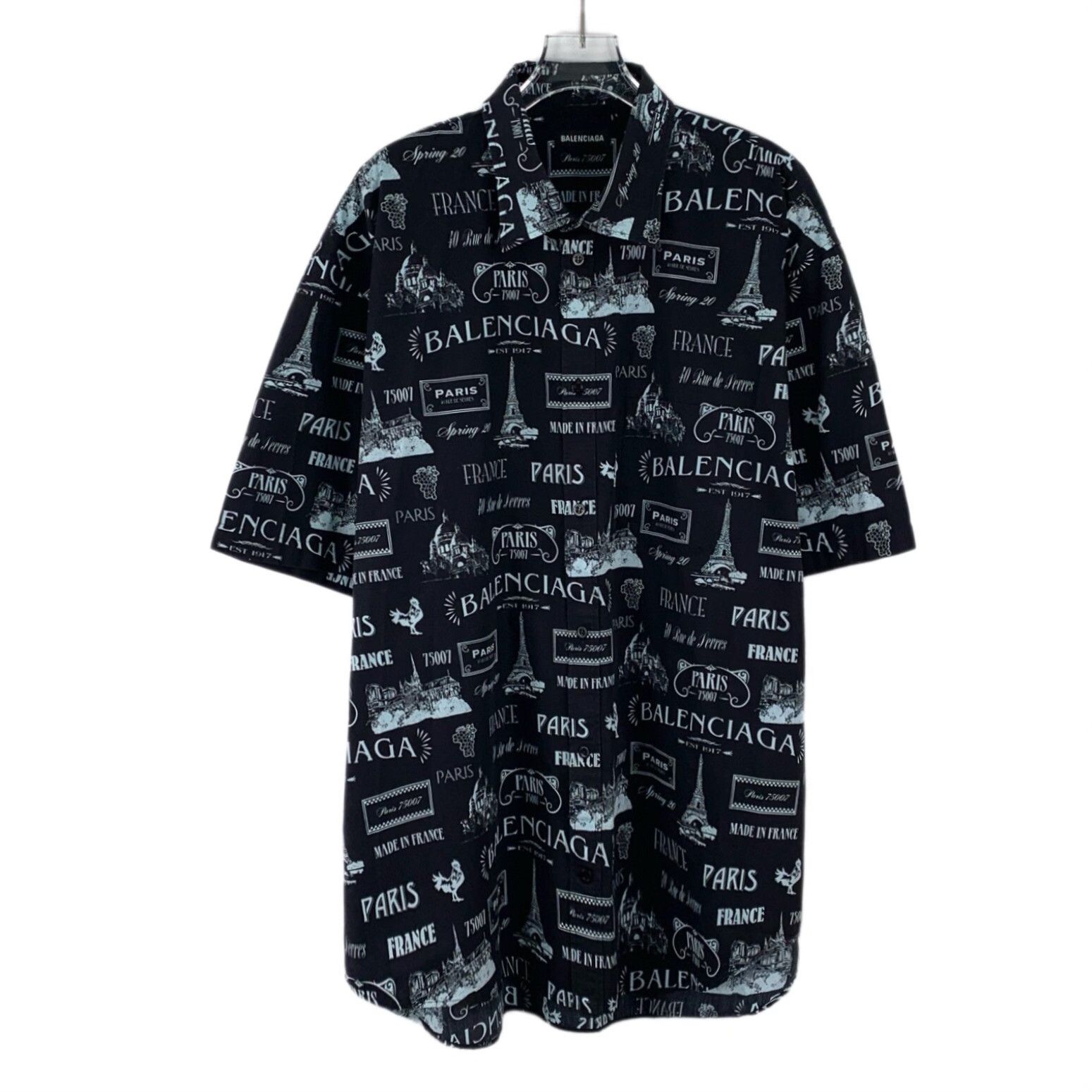 Balenciaga Balenciaga Paris Graffiti Short Sleeve Shirt 41 Size US L / EU 52-54 / 3 - 2 Thumbnail