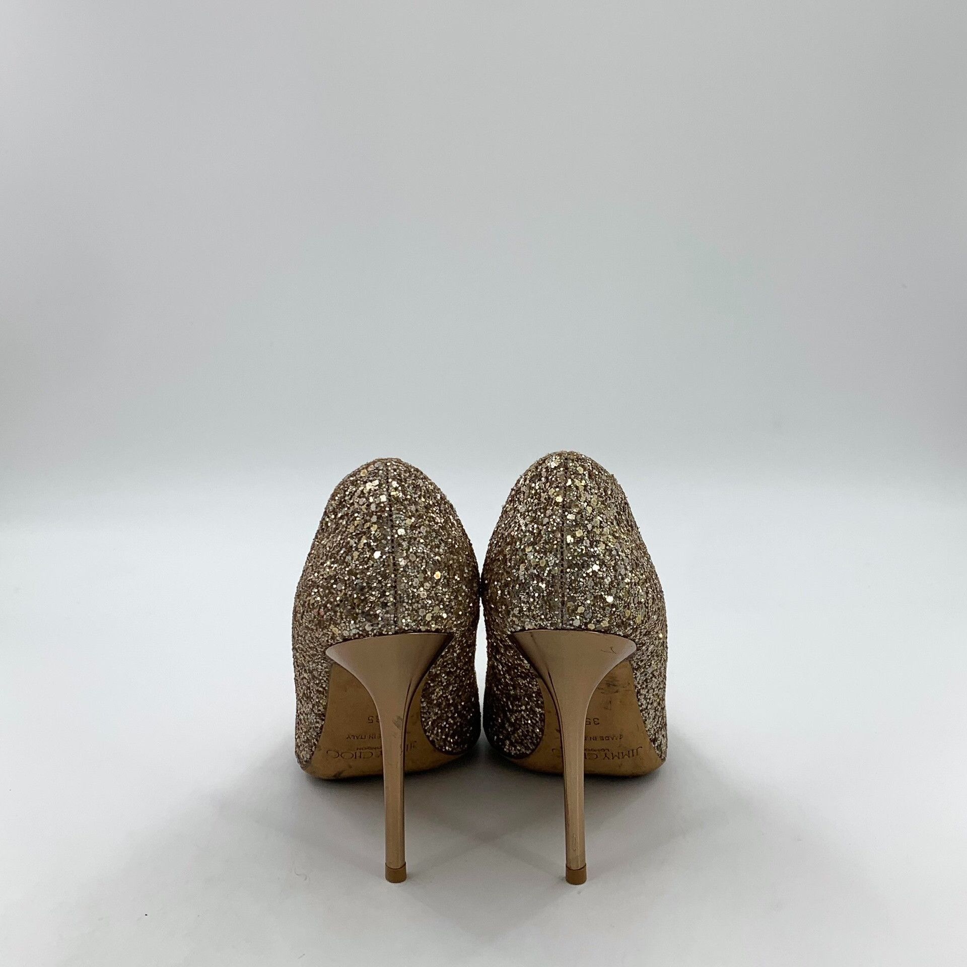 Jimmy Choo Jimmy Choo Gold Glitter Pointed Toe Pumps IT 35 Size US 5 / IT 35 - 5 Thumbnail