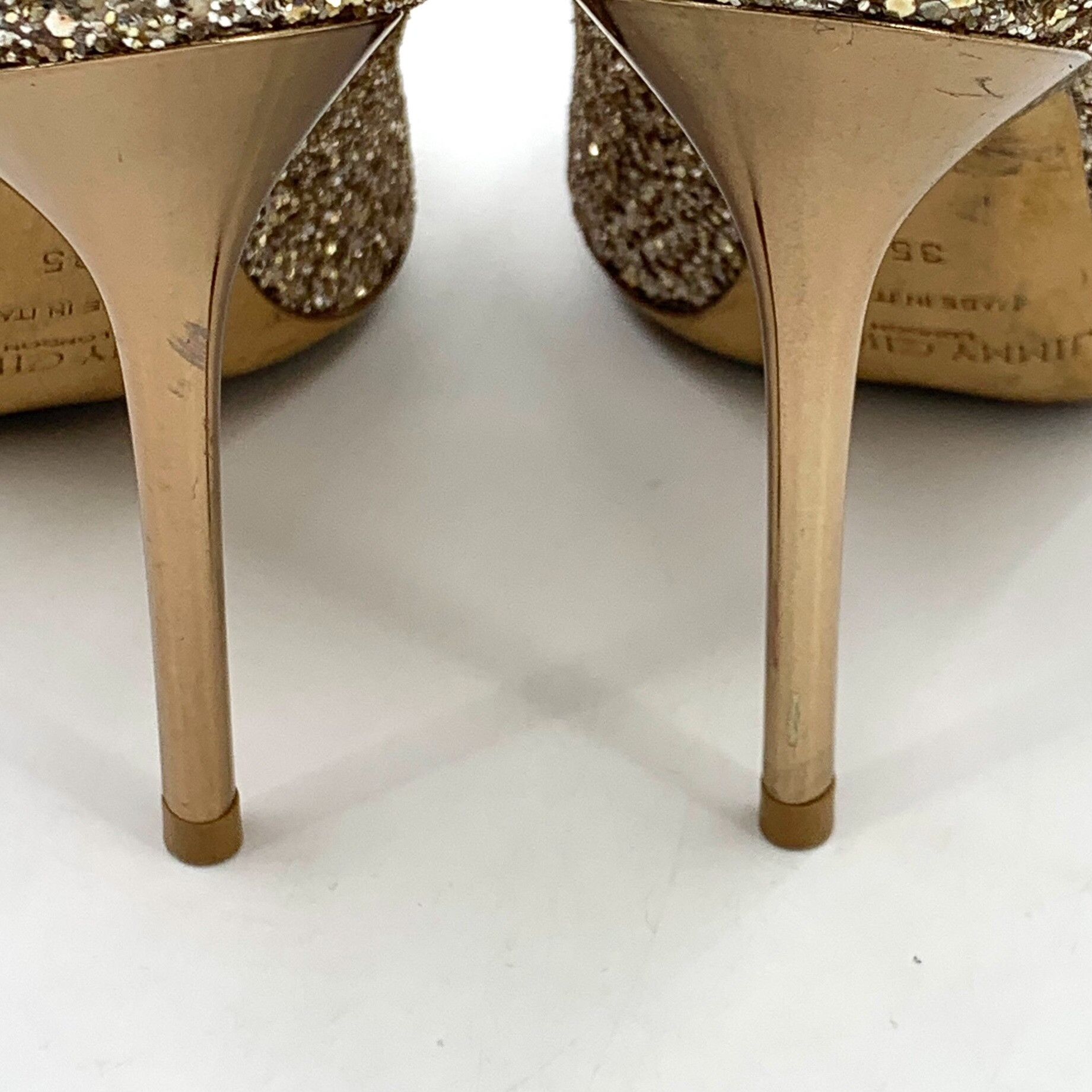 Jimmy Choo Jimmy Choo Gold Glitter Pointed Toe Pumps IT 35 Size US 5 / IT 35 - 10 Thumbnail