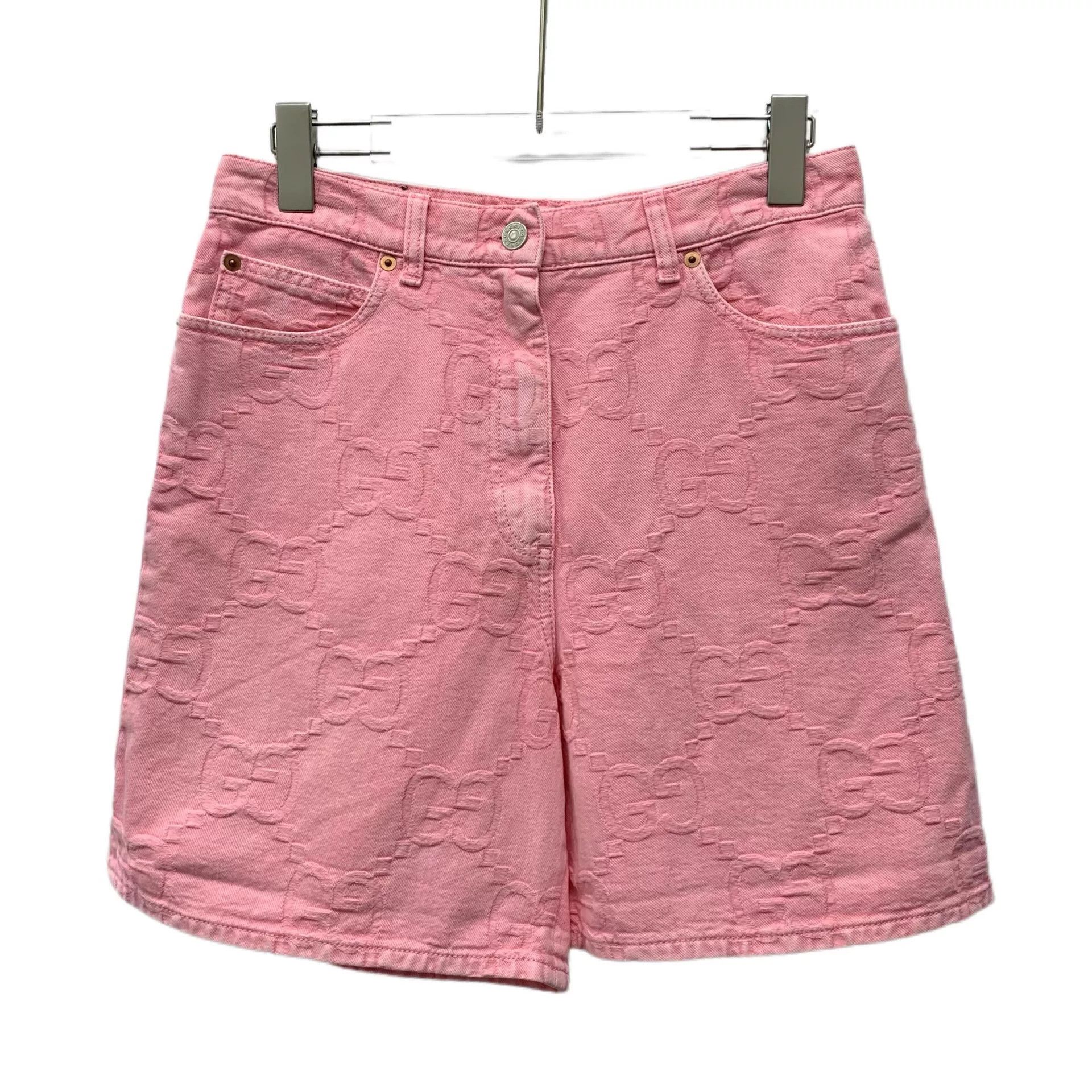 Gucci Gucci Pink GG Jacquard Denim Shorts 28 Size US 28 / EU 44 - 2 Thumbnail