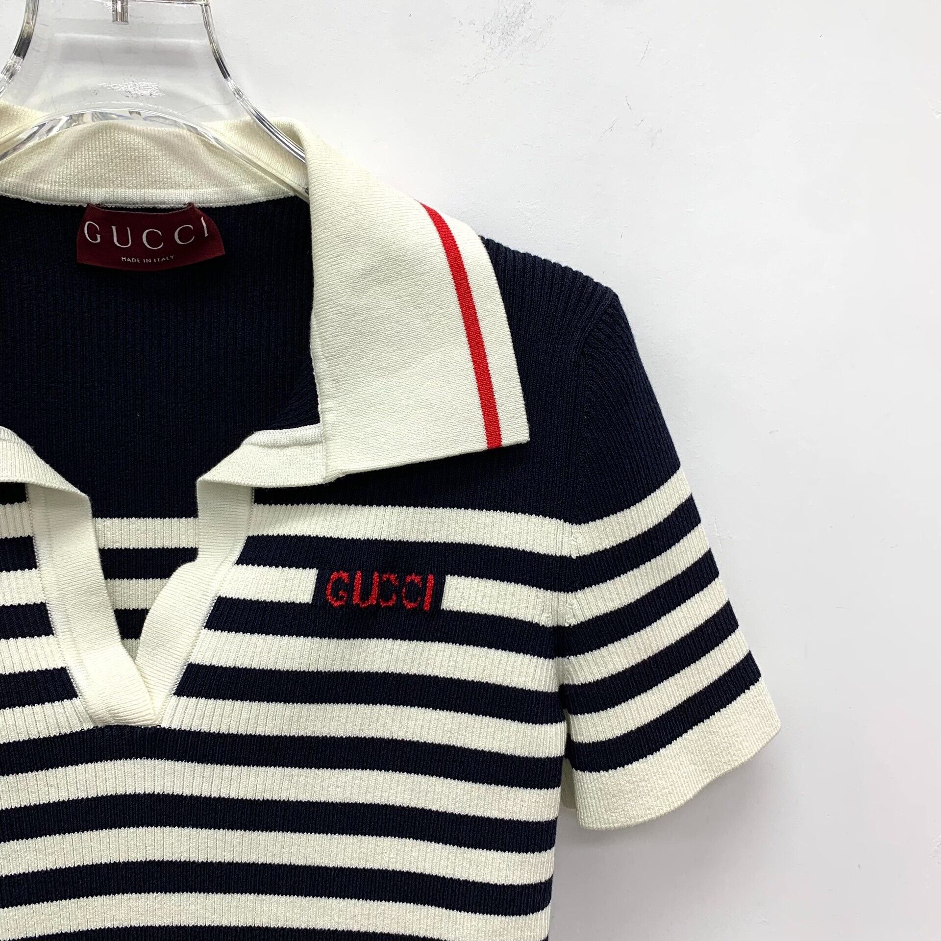Gucci Gucci Striped Logo Knit Polo Size M Size M / US 6-8 / IT 42-44 - 4 Thumbnail