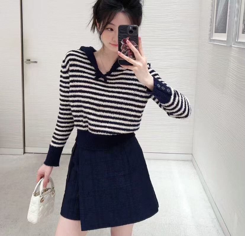 Dior Dior Striped Logo Sailor Collar Sweater FR 38 Size S / US 4 / IT 40 - 9 Thumbnail