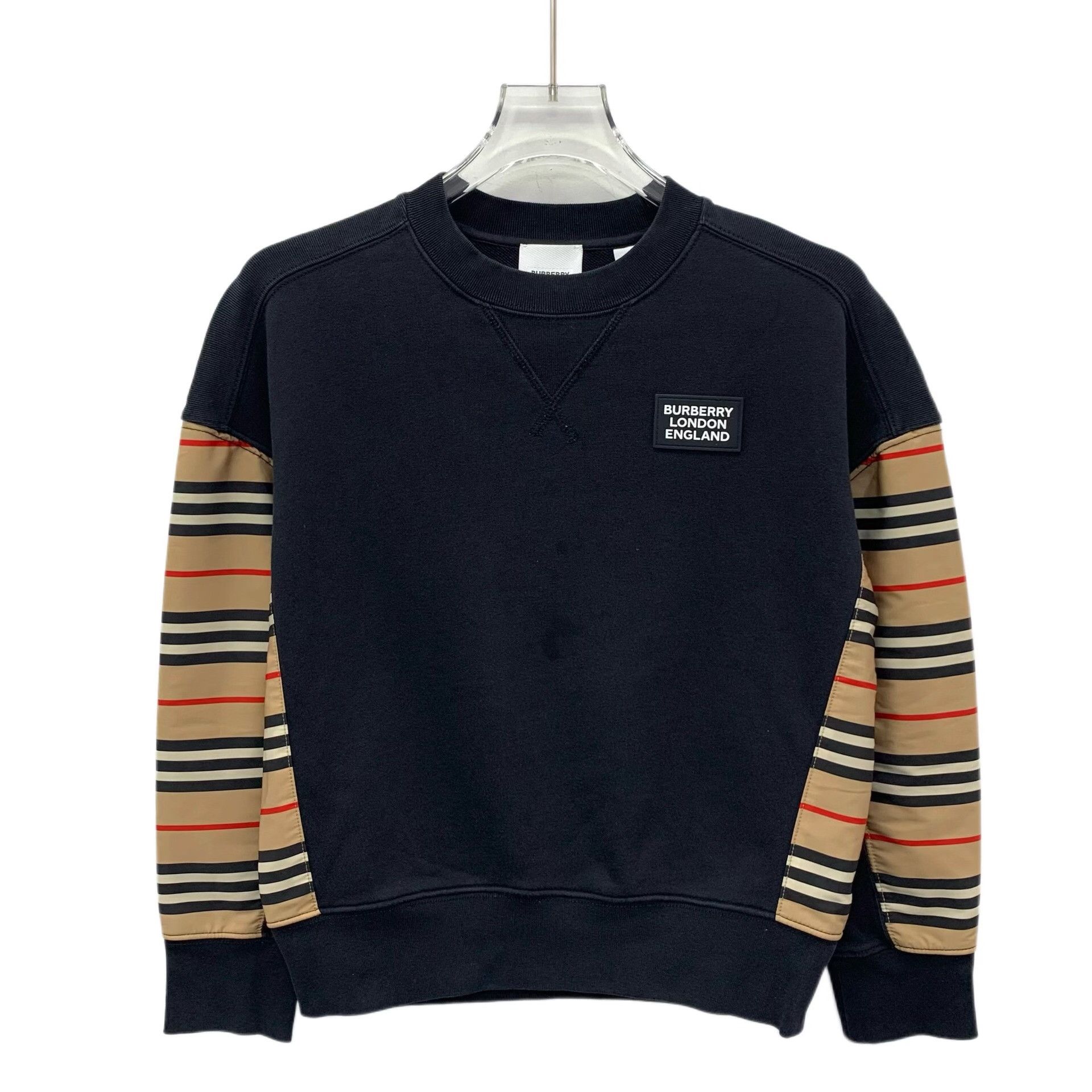 Burberry Burberry Striped Sleeve Patchwork Sweatshirt Size 8Y Size US XXS / EU 40 - 2 Thumbnail