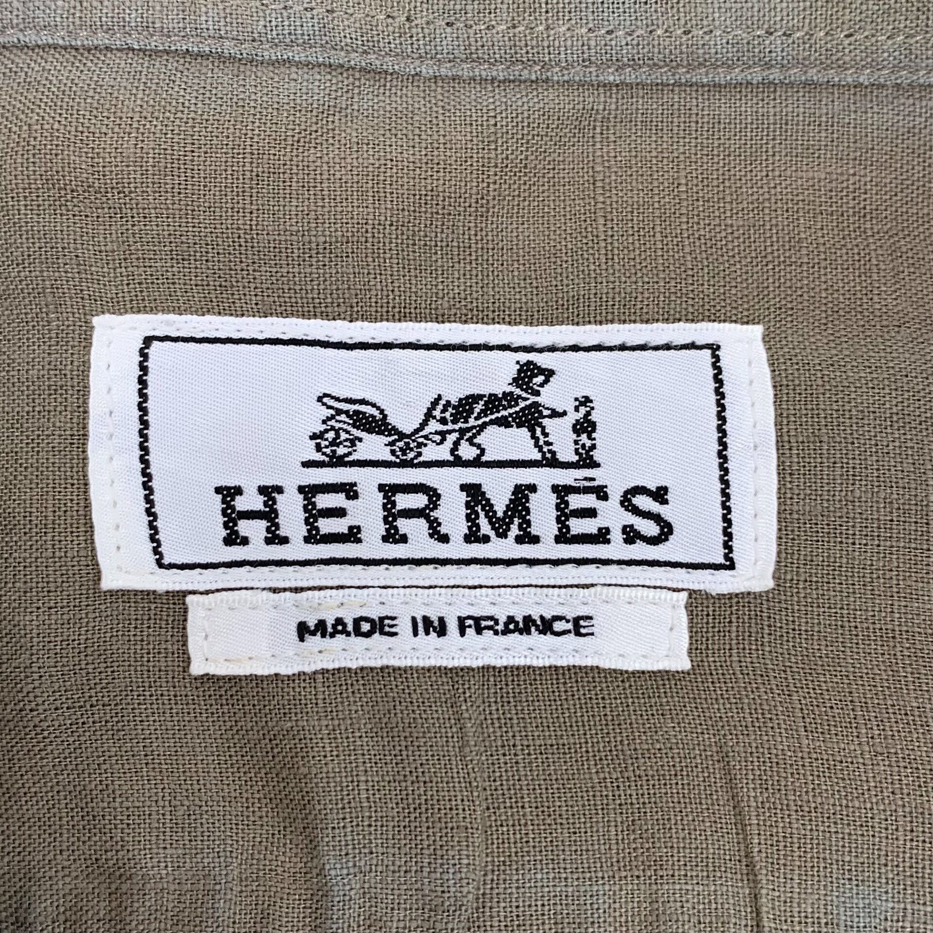 Hermes Hermes Linen Long Sleeve Shirt Size 43 Size US XL / EU 56 / 4 - 6 Thumbnail